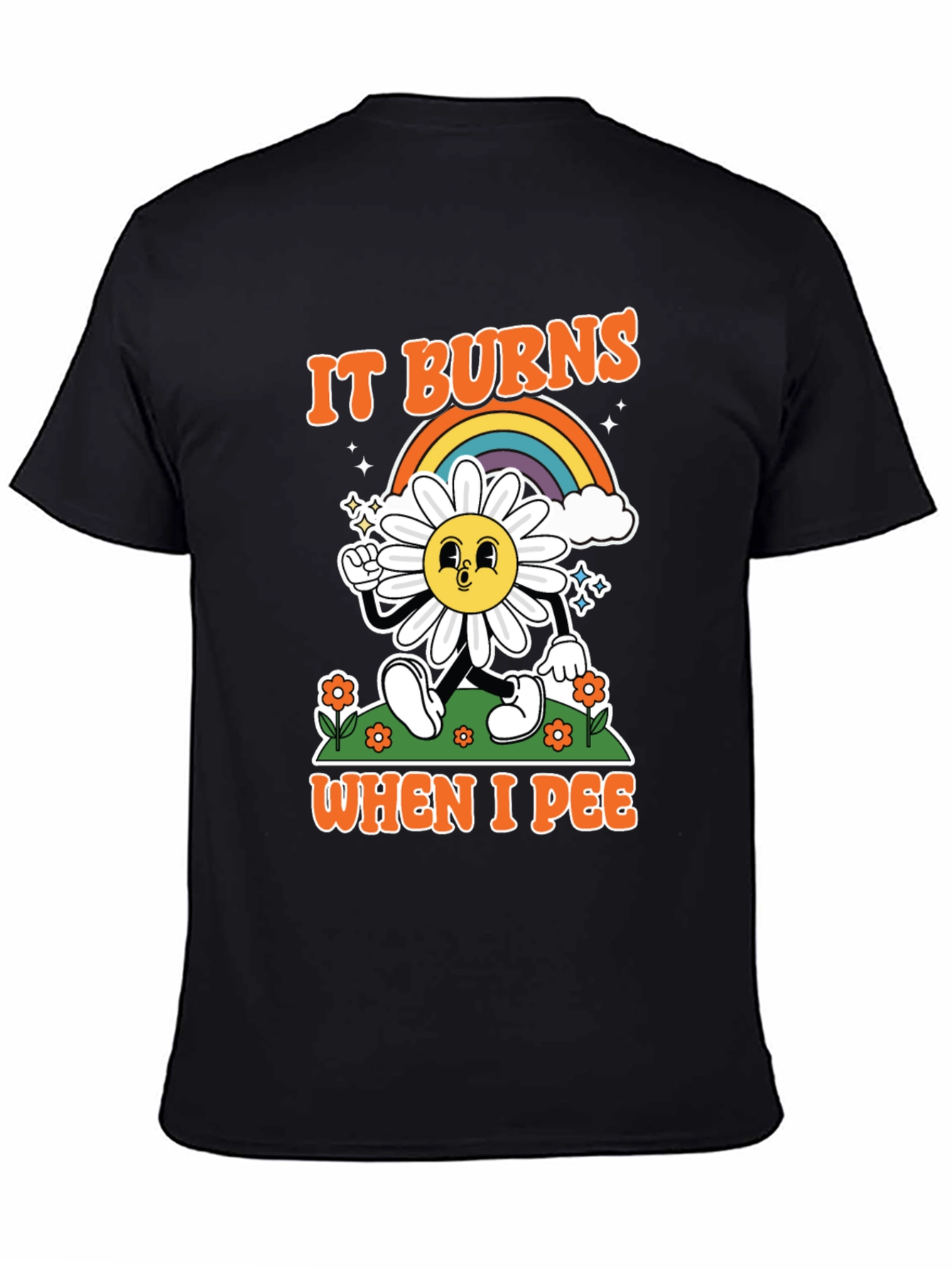 Black Funny It Burns When I Pee Graphic T-Shirt view 4
