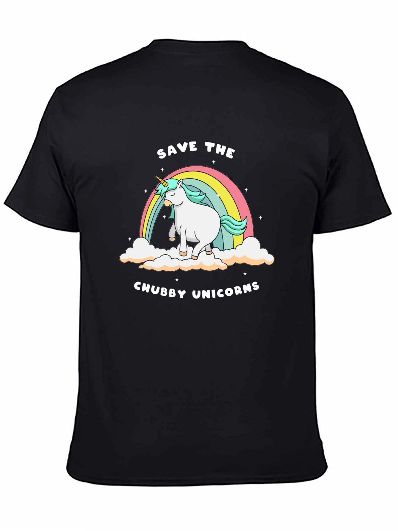 Black Save the Chubby Unicorns Tee view 4