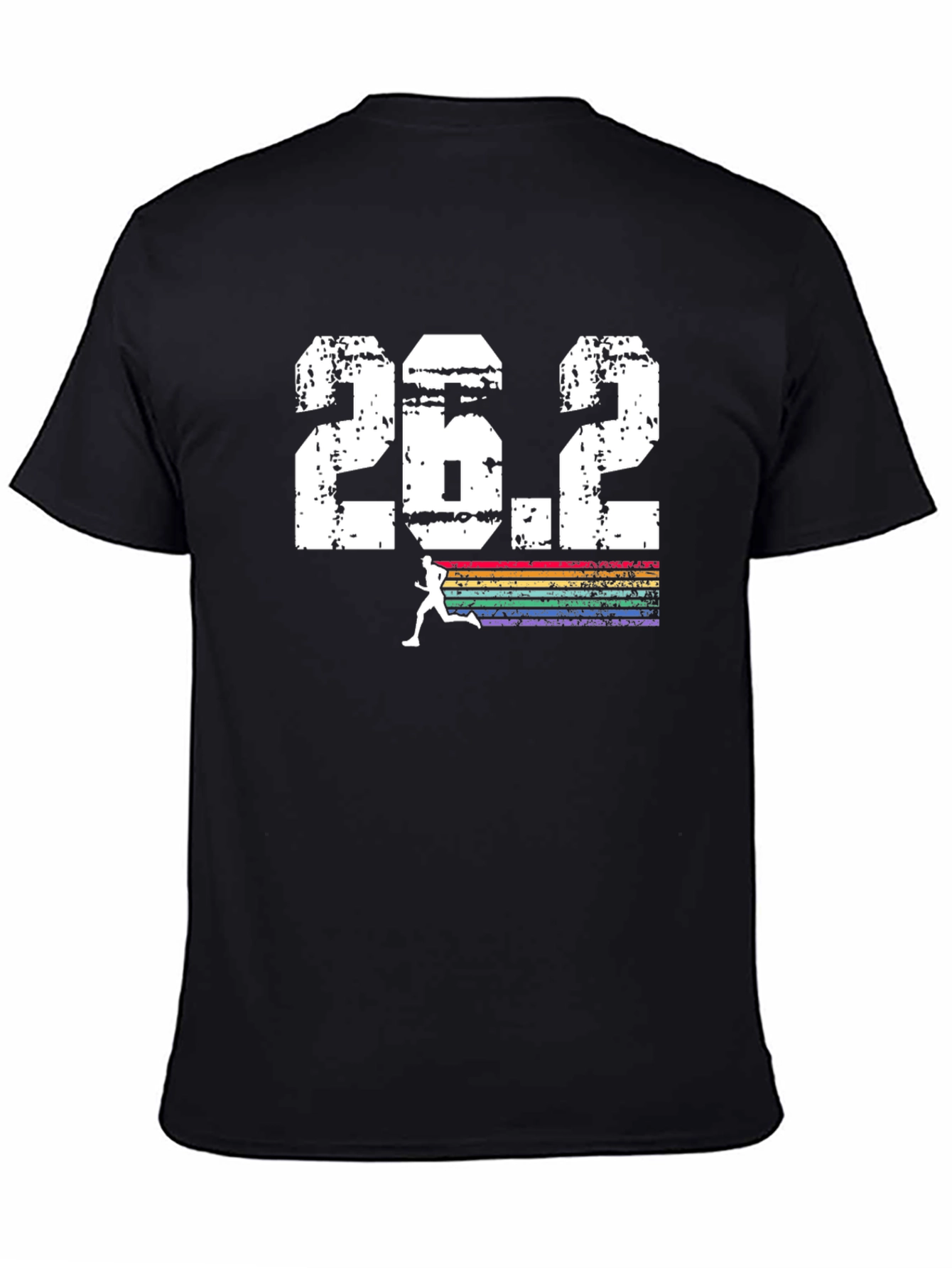 Black 26.2 Marathon Runner Graphic Tee - Black Cotton Blend view 4