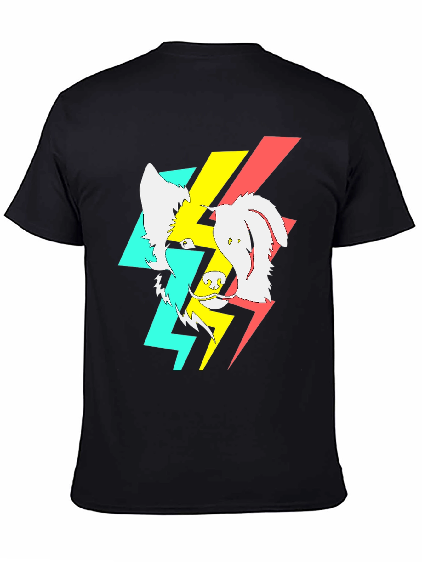 Black Abstract Dog Graphic Black T-Shirt view 4