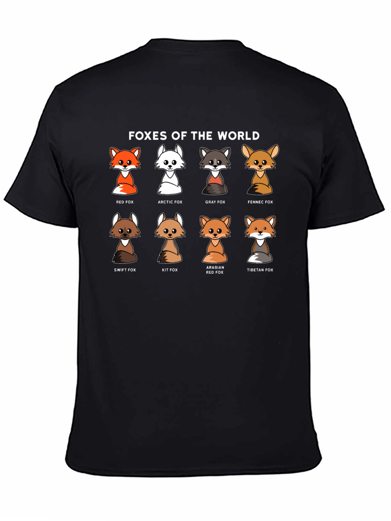 Black Foxes of the World Graphic T-Shirt view 4