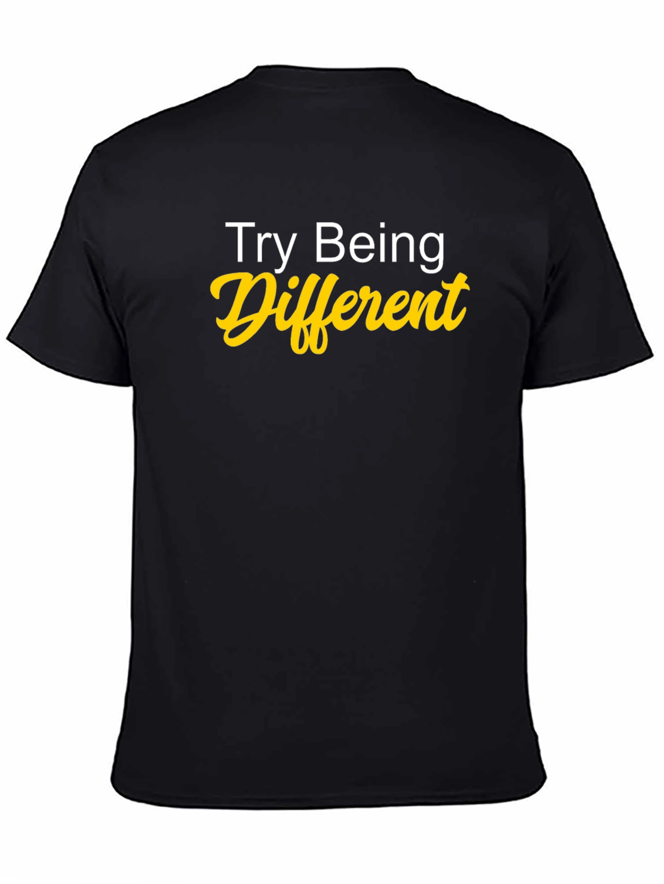 Black Try Being Different Graphic Tee view 4