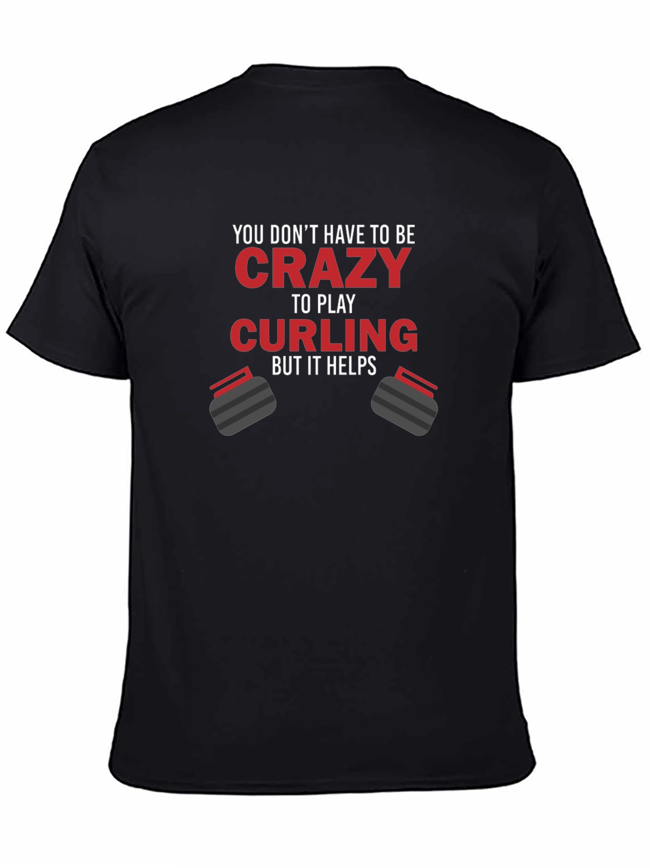 Black Crazy Curling T-Shirt - Black Crew Neck view 4