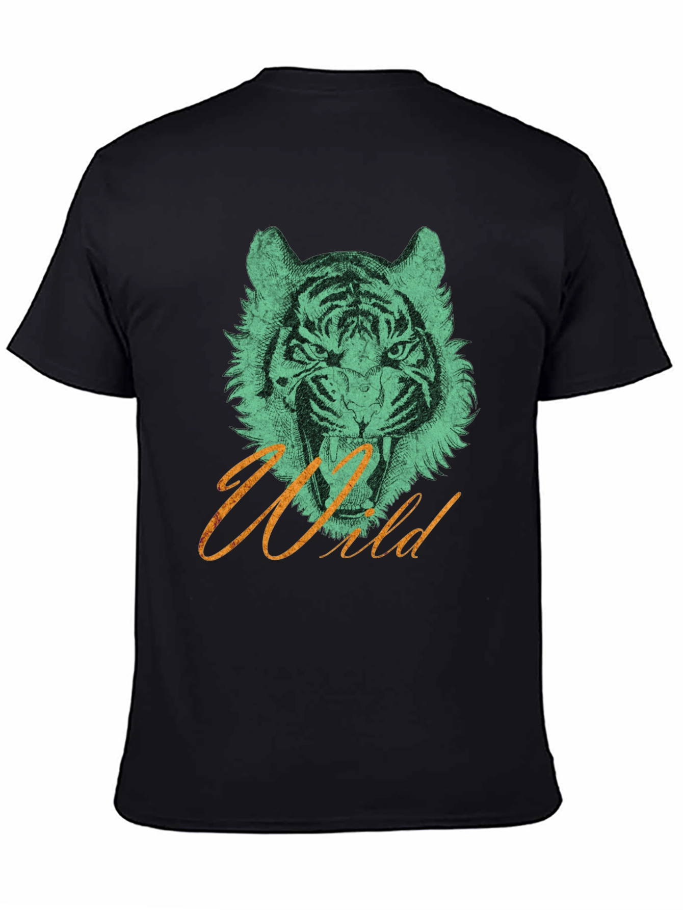 Black Wild Tiger Graphic Tee view 4