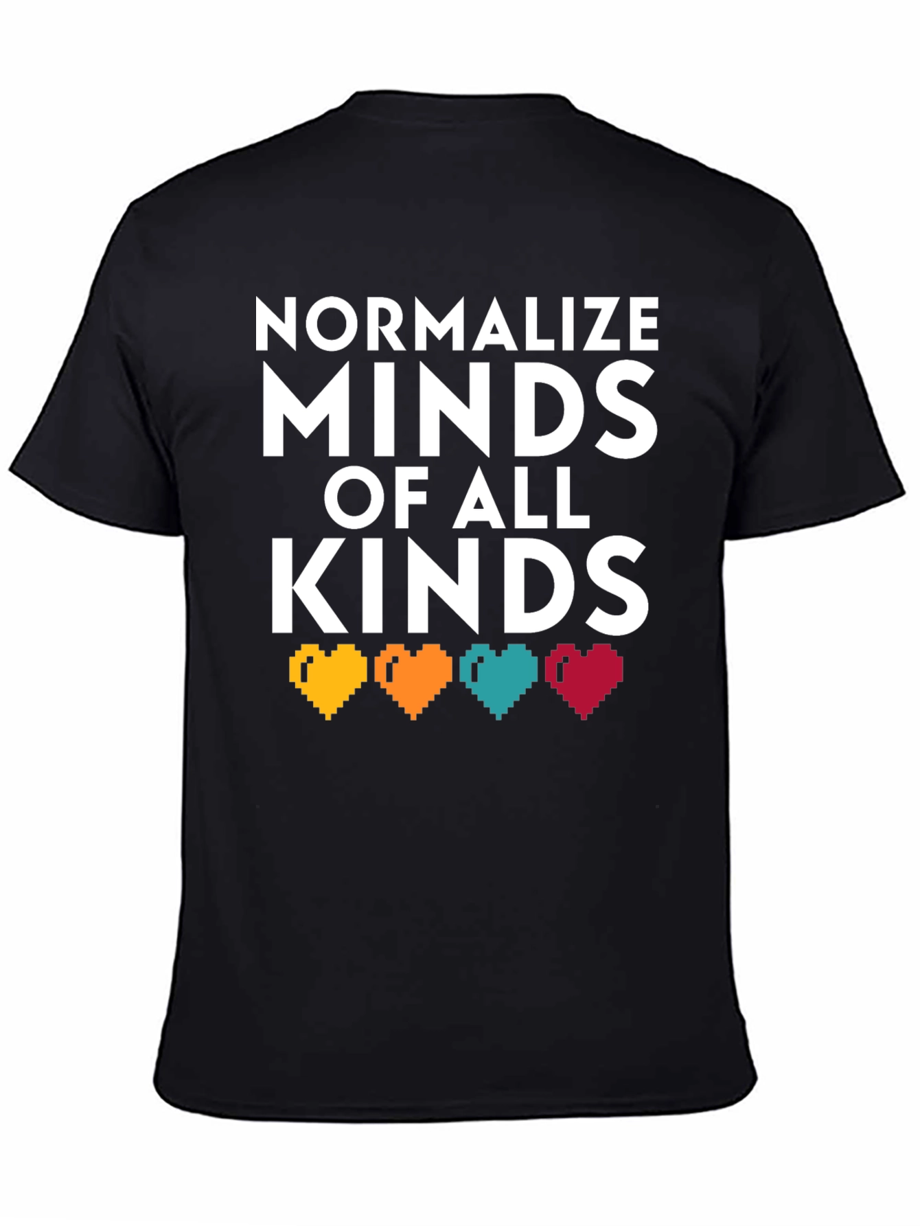 Black Normalize Minds of All Kinds Graphic T-Shirt view 4