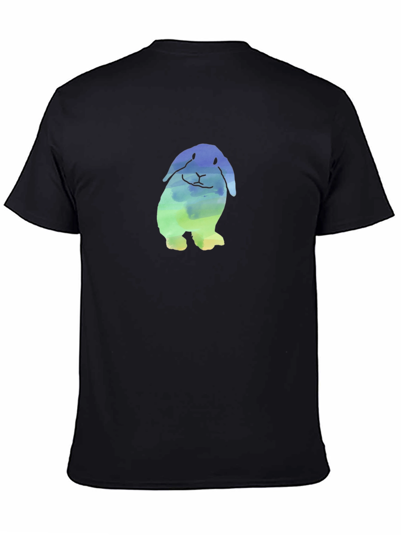 Black Watercolor Bunny Graphic T-Shirt - Soft & Stylish view 4