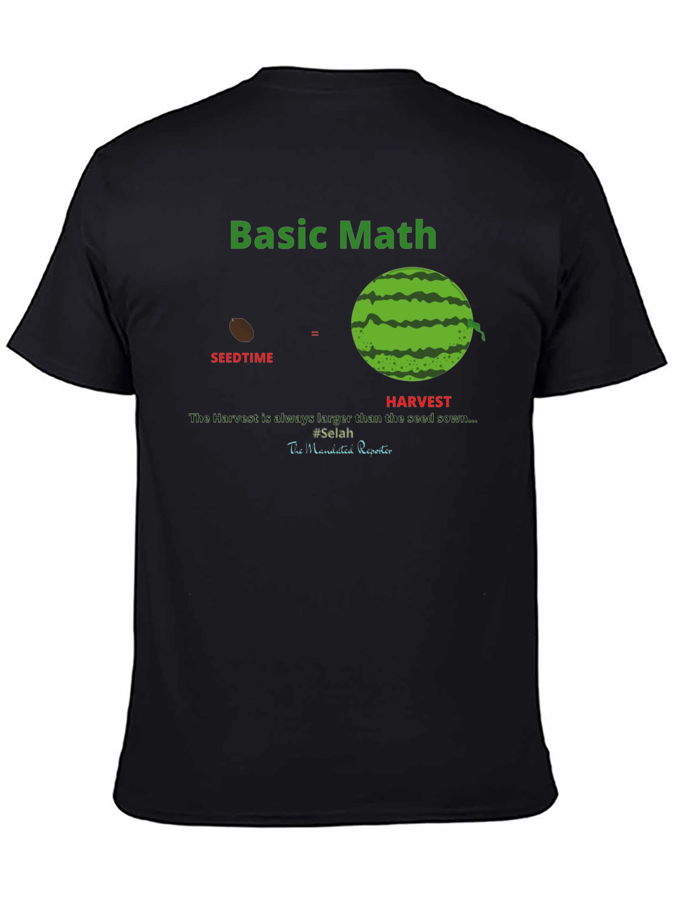 Black Basic Math Seedtime Harvest T-Shirt view 4