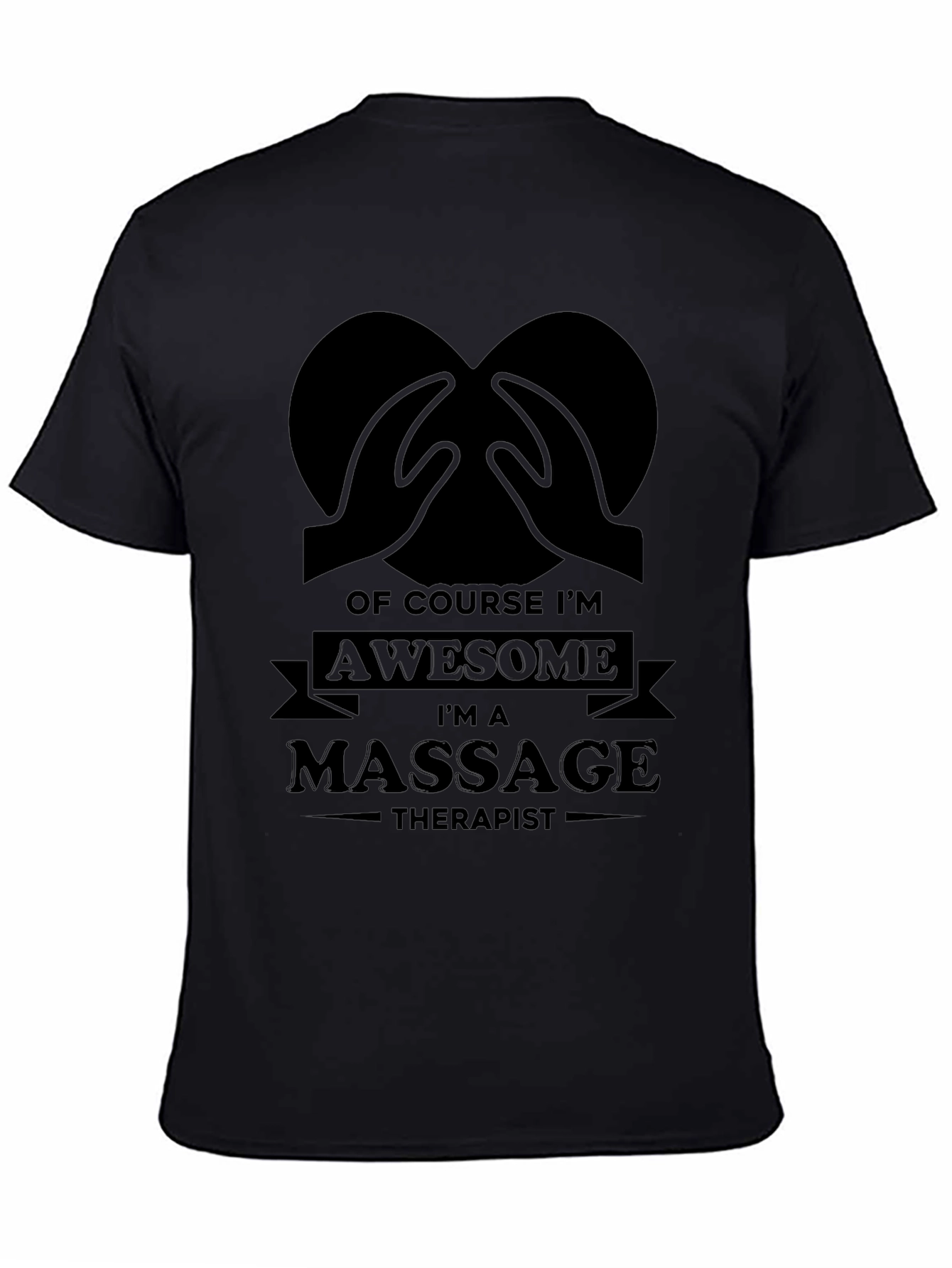 Black Awesome Massage Therapist Black Graphic Tee view 4