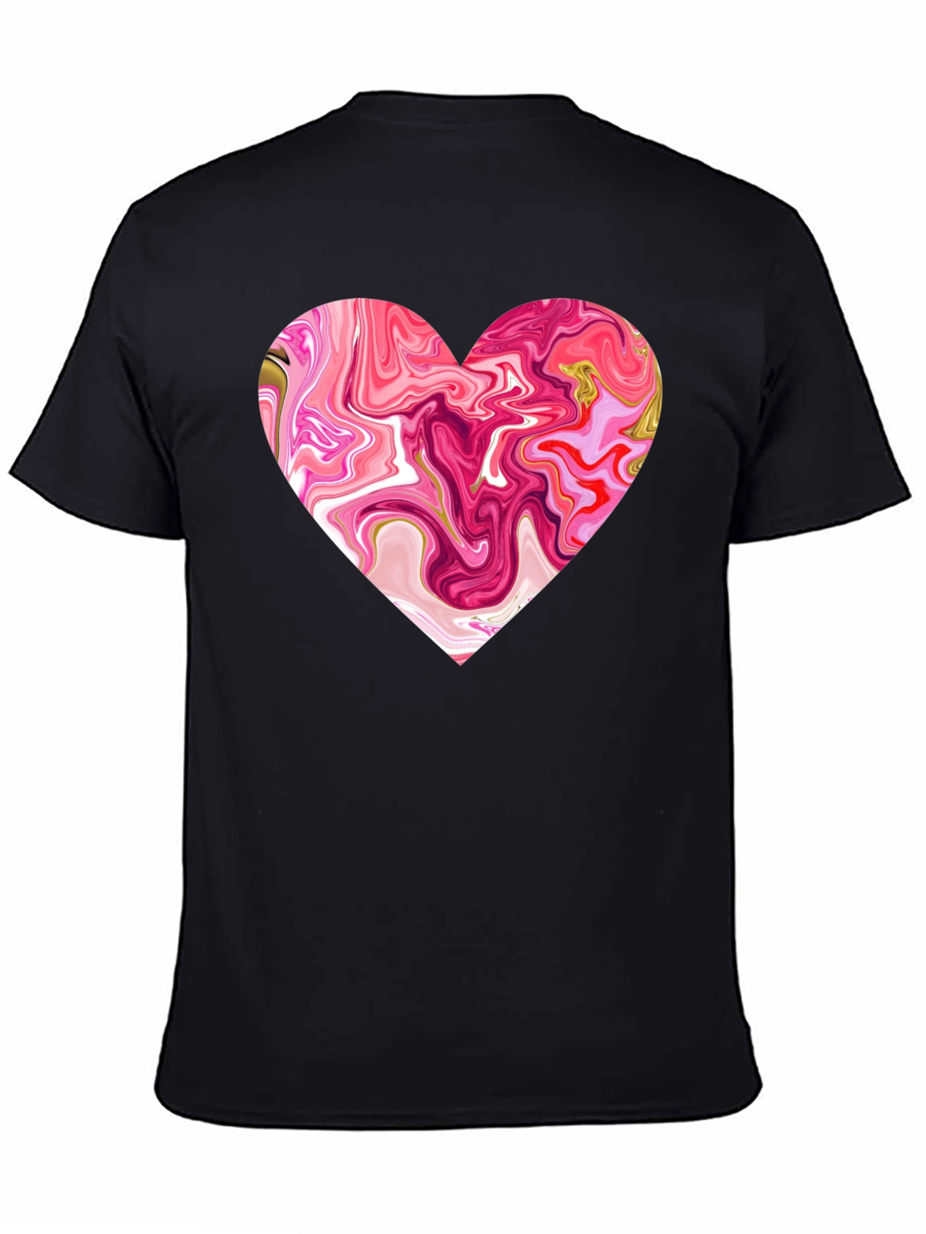 Black Heart Swirl Graphic Tee - Soft Cotton Blend view 4