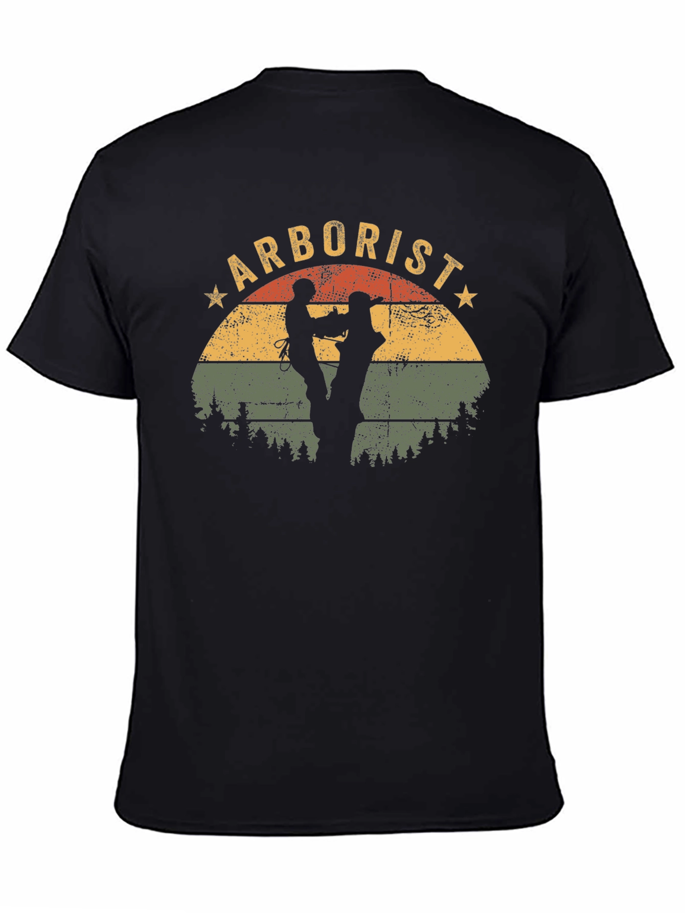 Black Arborist T-Shirt Vintage Tree Surgeon Tee view 4