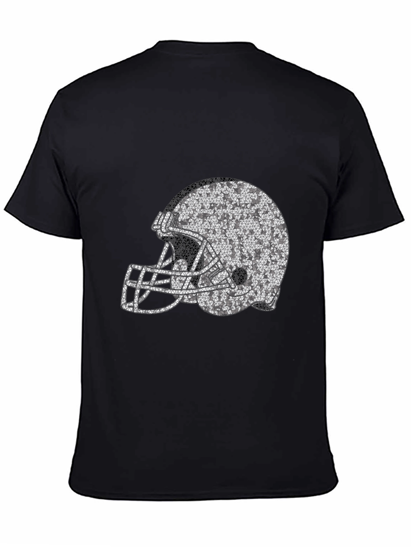 Black Football Helmet Graphic Tee - Black T-Shirt view 4