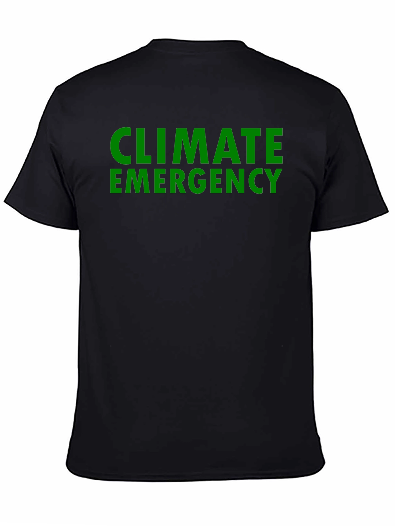 Black Climate Emergency Black T-Shirt - Bold Statement Tee view 4