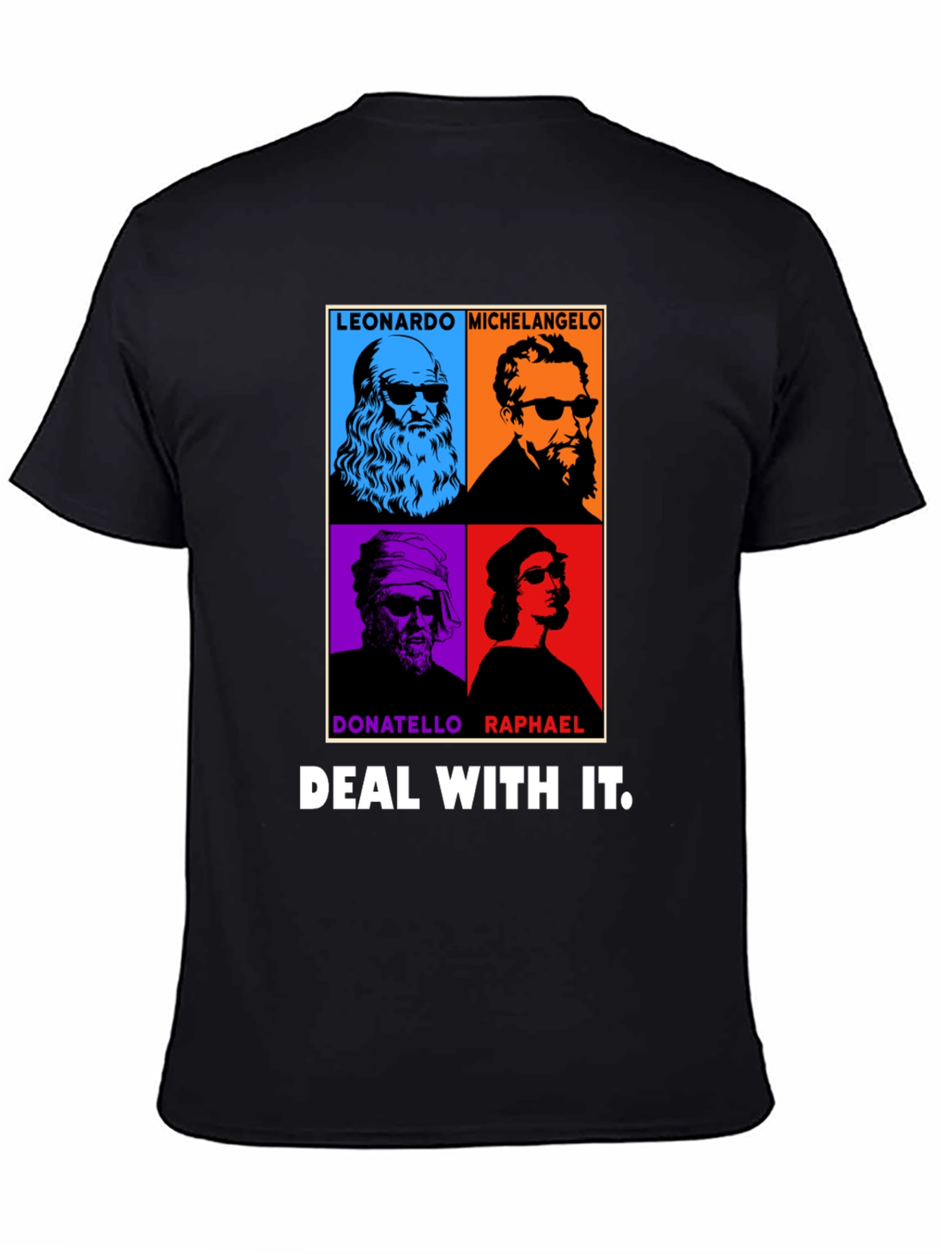 Black Deal With It Artist Tee - Leonardo, Michelangelo, Donatello, Raphael view 4
