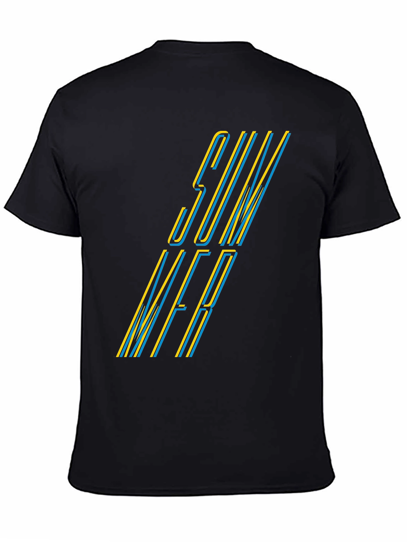Black Stylish "SUMMER" Graphic Black T-Shirt view 4