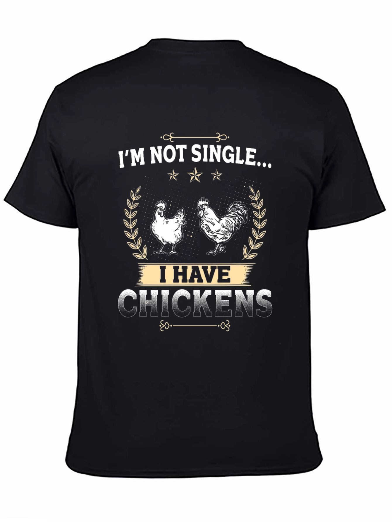 Black I'm Not Single... I Have Chickens T-Shirt view 4