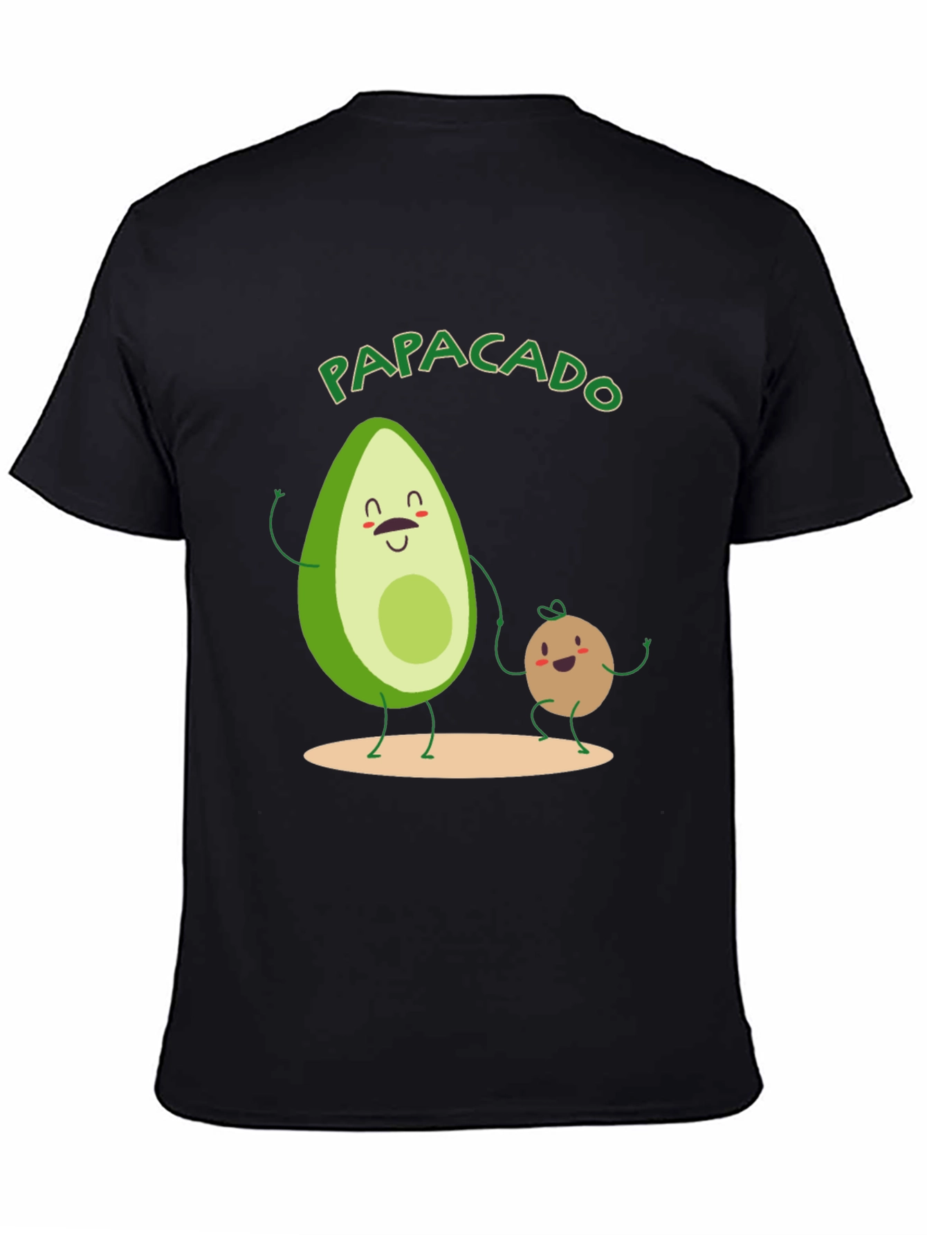 Black Papacado Men's T-Shirt - Avocado Dad Father's Day Tee view 4