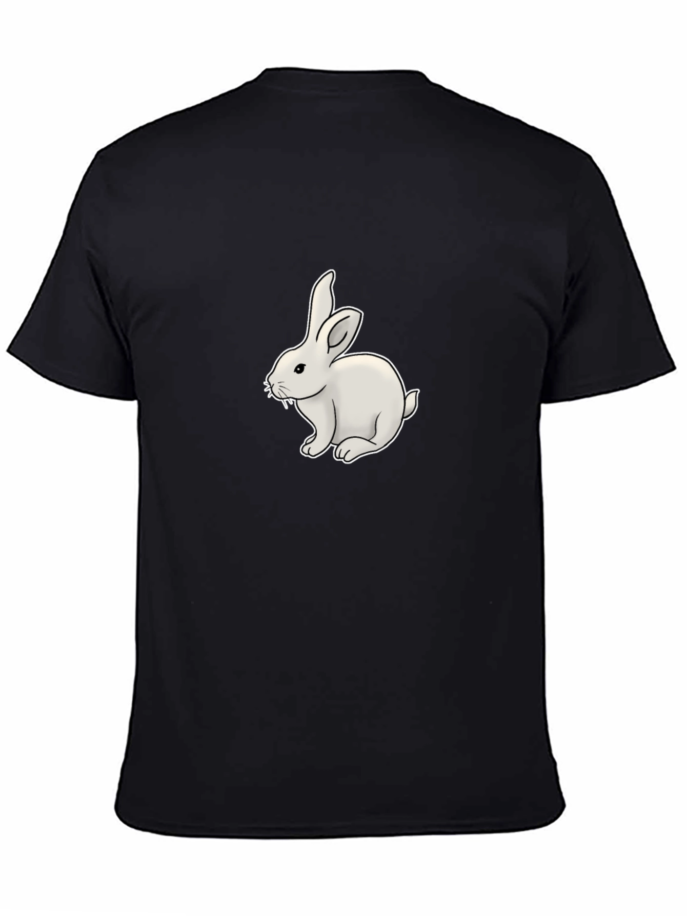 Black Bunny Graphic Tee - Black Cotton T-Shirt view 4
