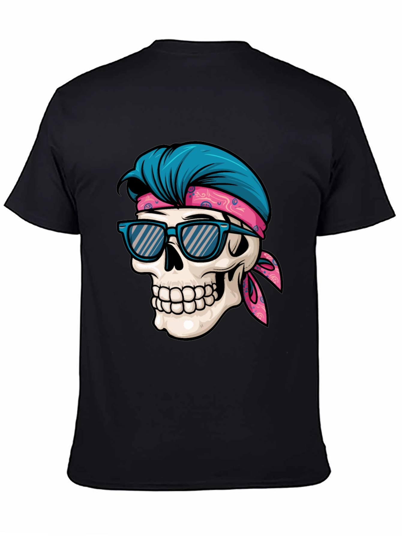 Black Skull Graphic Tee: Cool Summer Vibes view 4