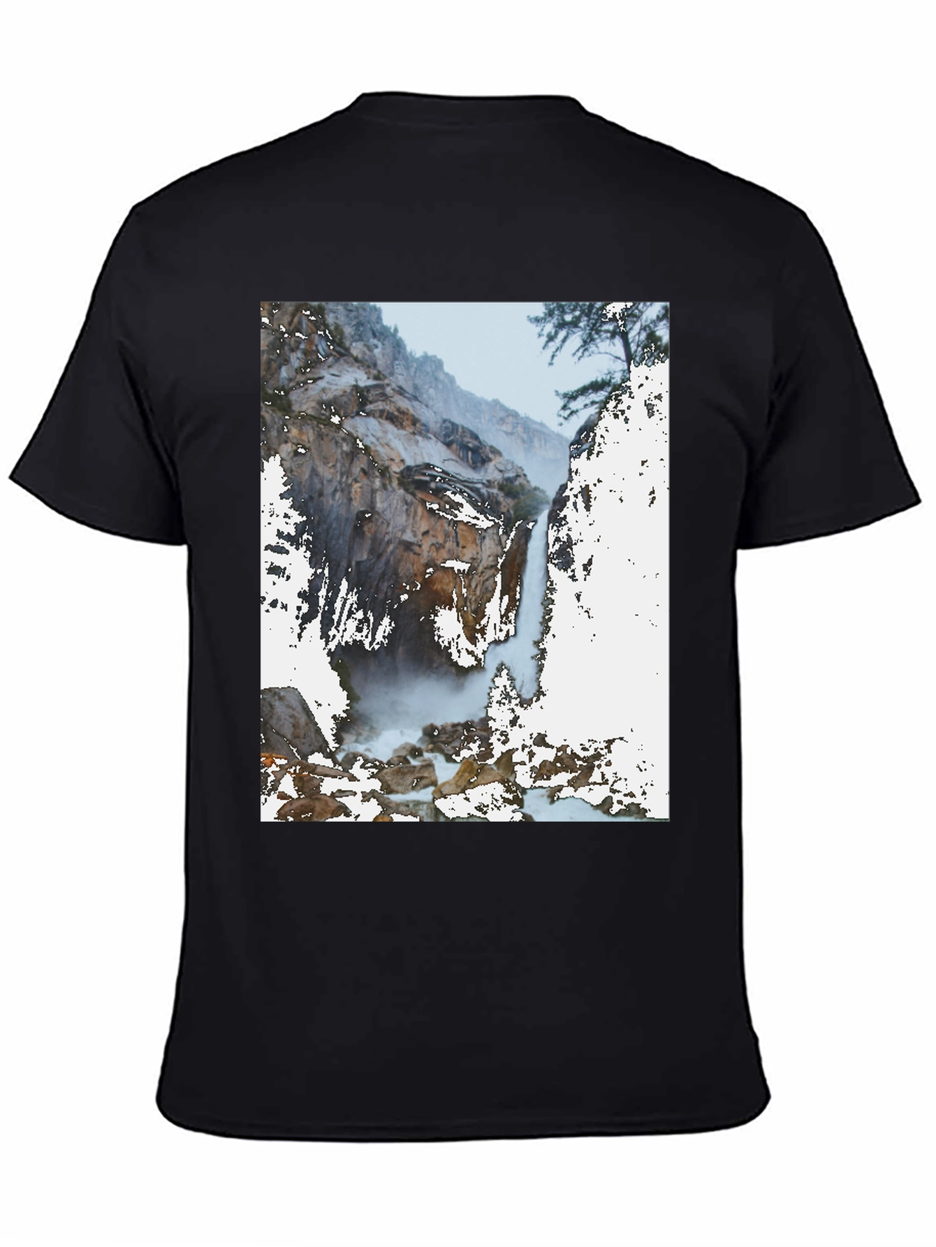 Black Waterfall Graphic Tee - Nature Lover's Apparel view 4