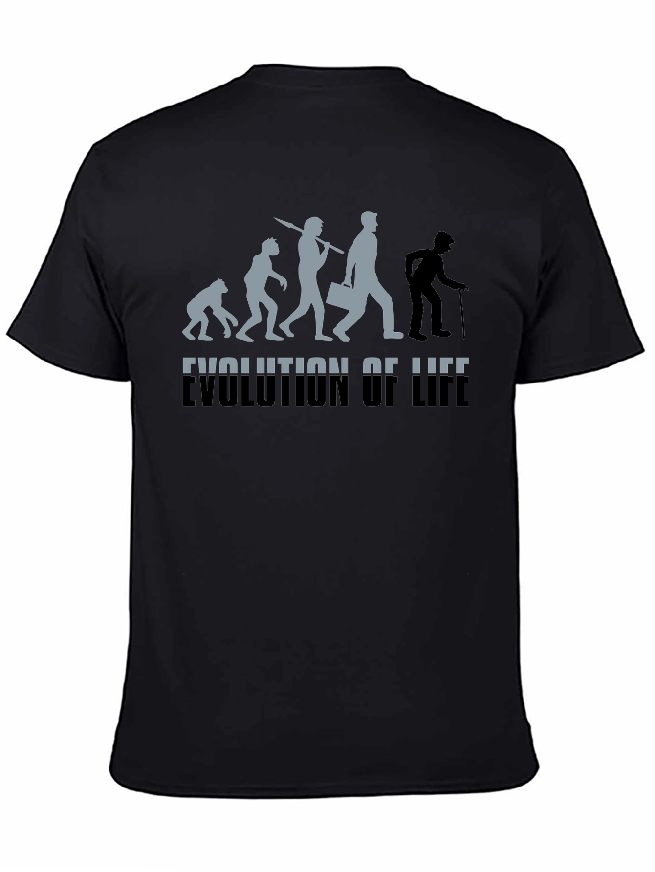 Black Evolution of Life Graphic T-Shirt view 4