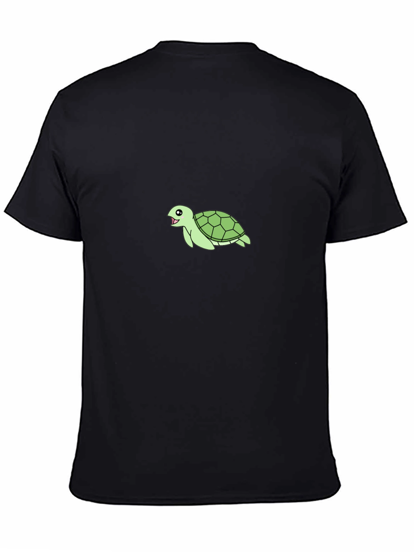 Black Cute Turtle Graphic T-Shirt - Unisex view 4