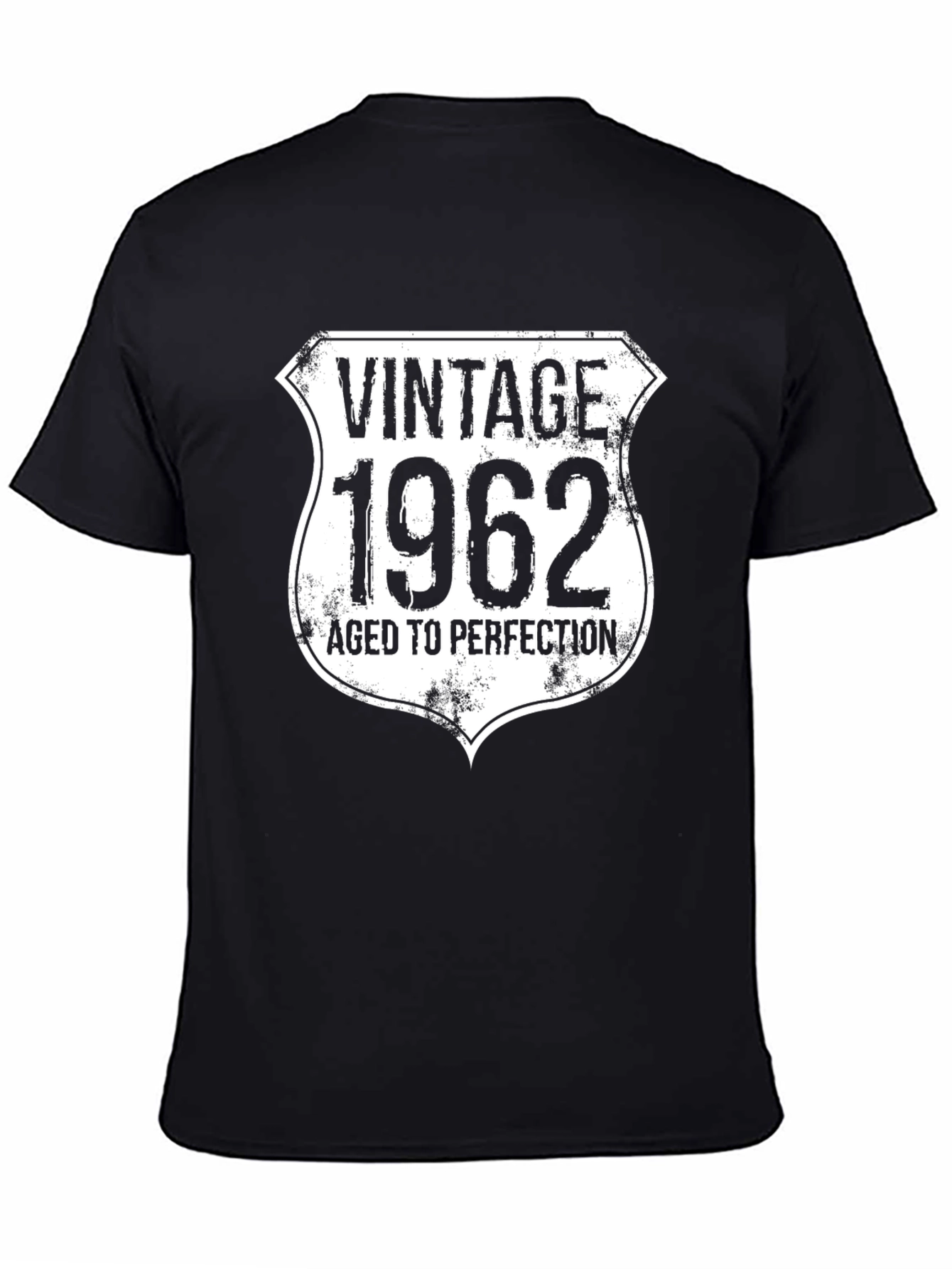 Black Vintage 1962 Aged to Perfection Black T-Shirt view 4
