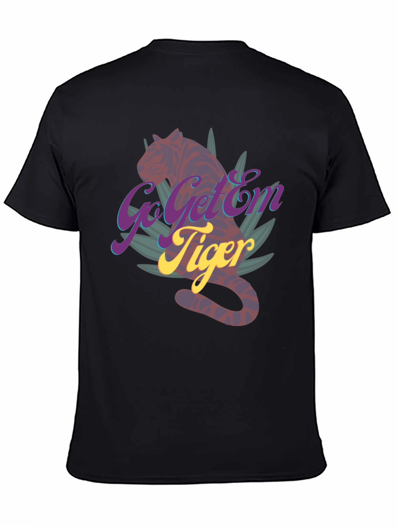 Black Go Get'Em Tiger Graphic Tee - Unique Design view 4