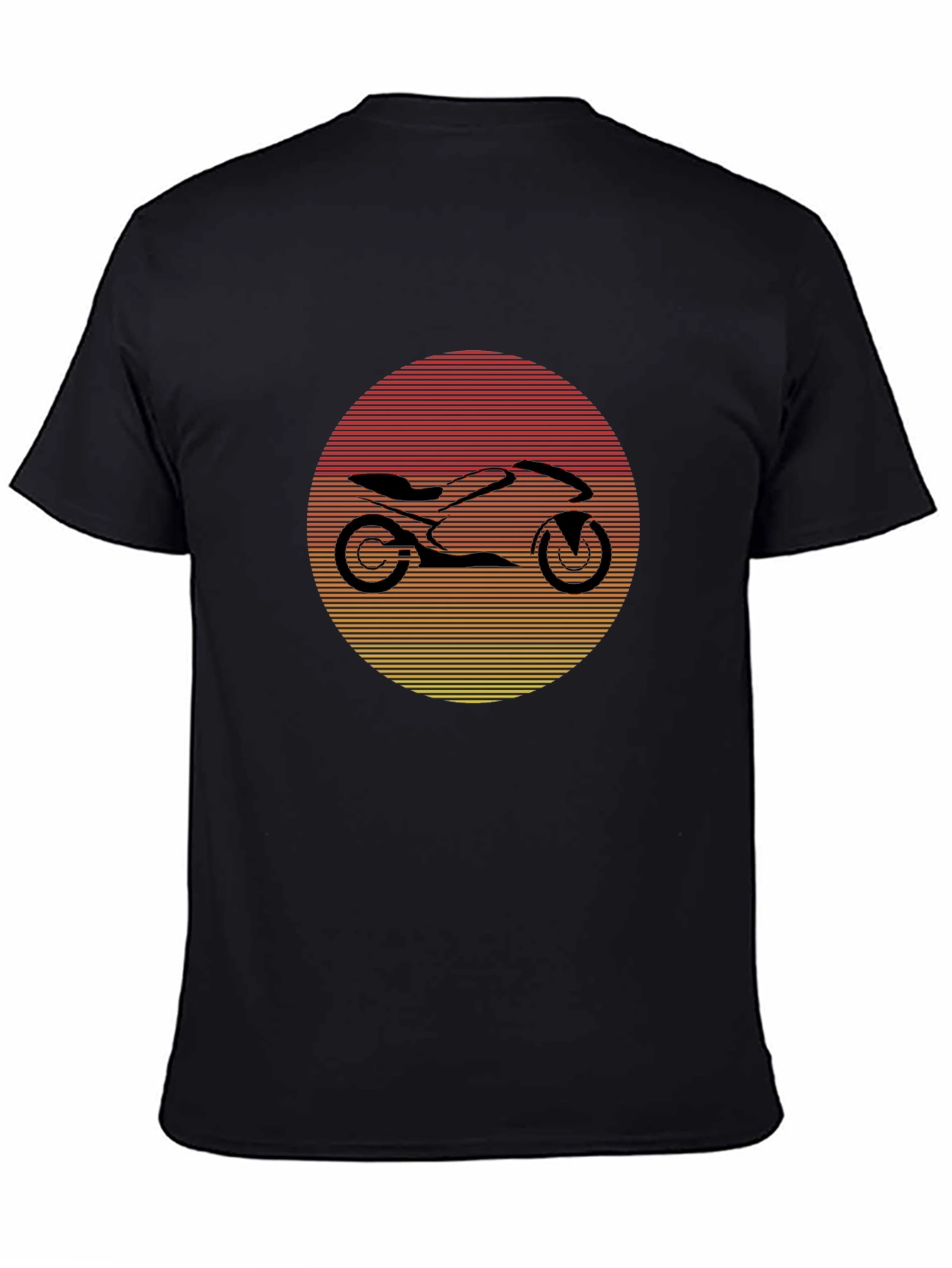 Black Motorcycle Sunset Graphic Tee - Black view 4