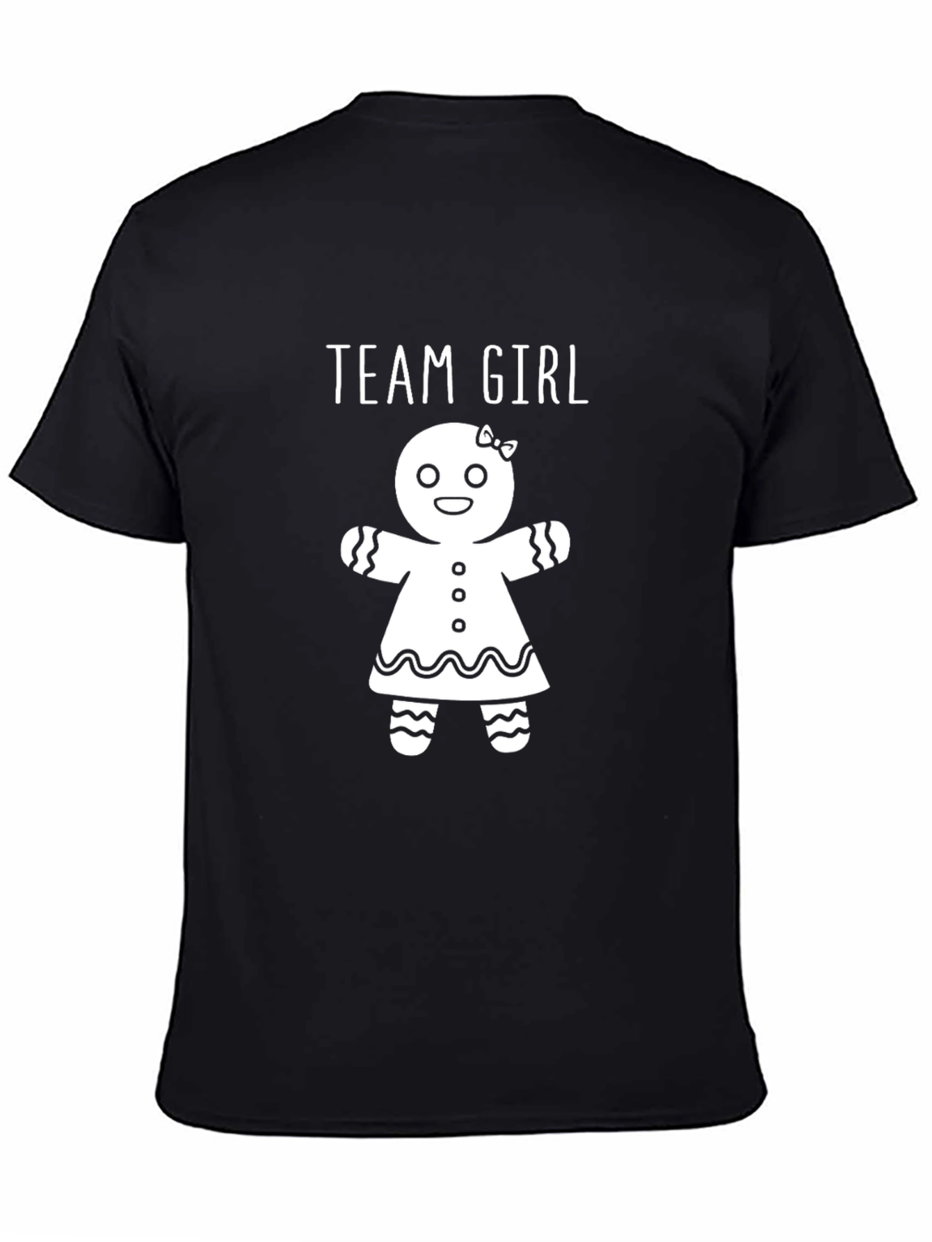 Black Team Girl Gingerbread Baby Shower T-Shirt view 4