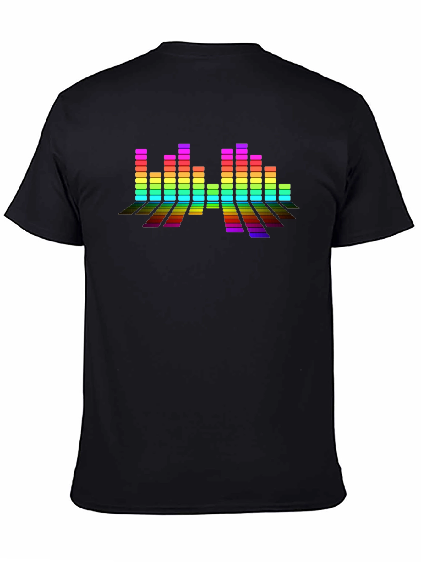 Black Rainbow Spectrum Graphic Print Crew Neck T-Shirt view 4