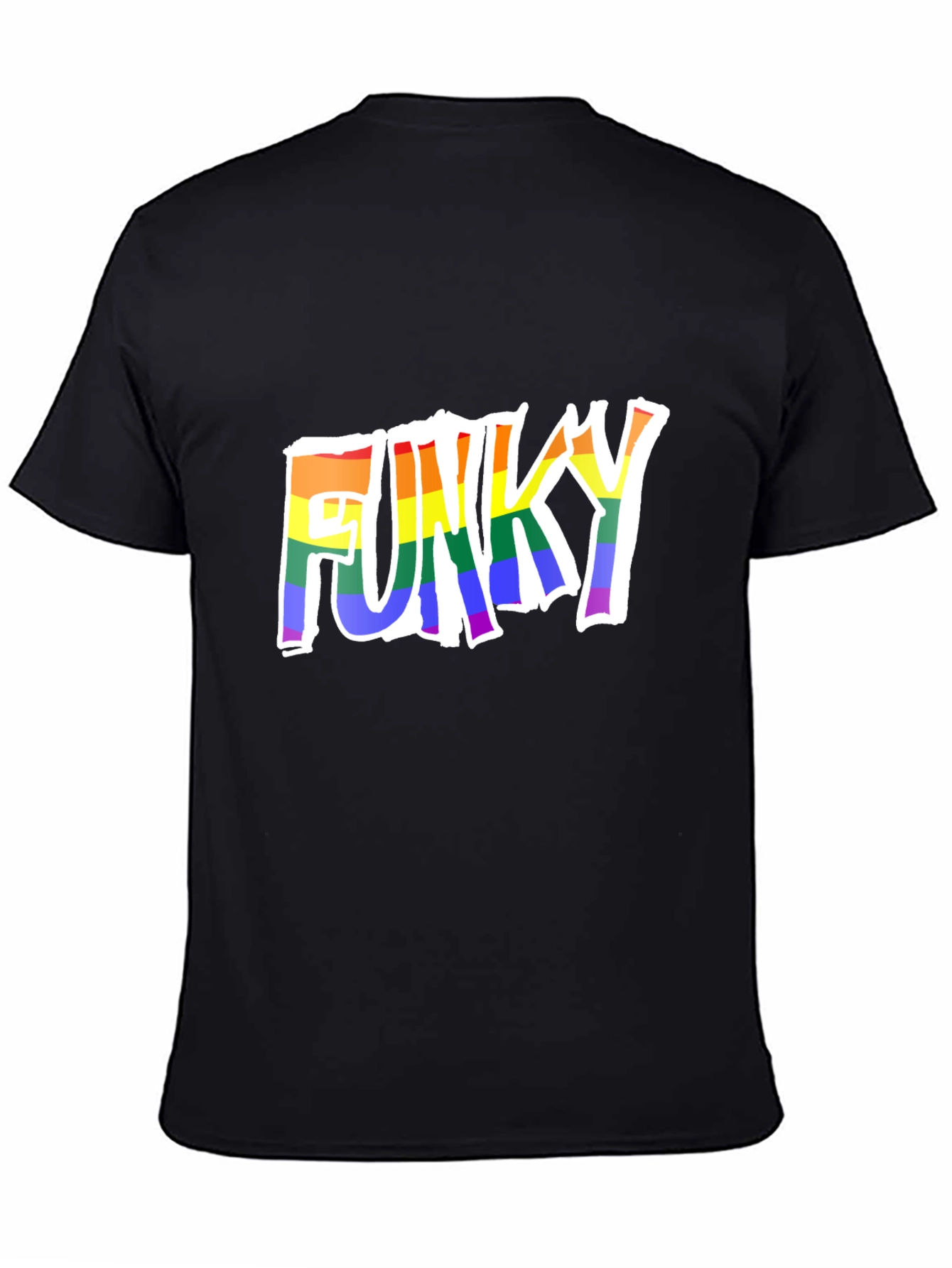 Black Funky Rainbow Pride T-Shirt view 4