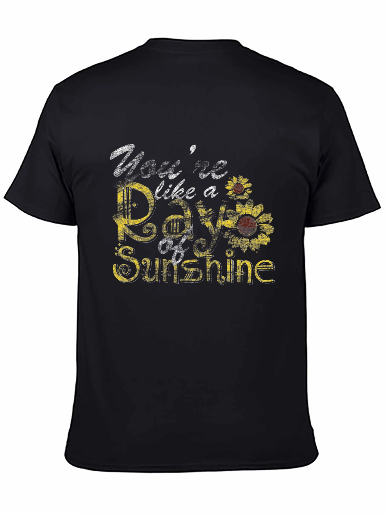 Black You're Like a Ray of Sunshine Sunflower Graphic Tee view 4