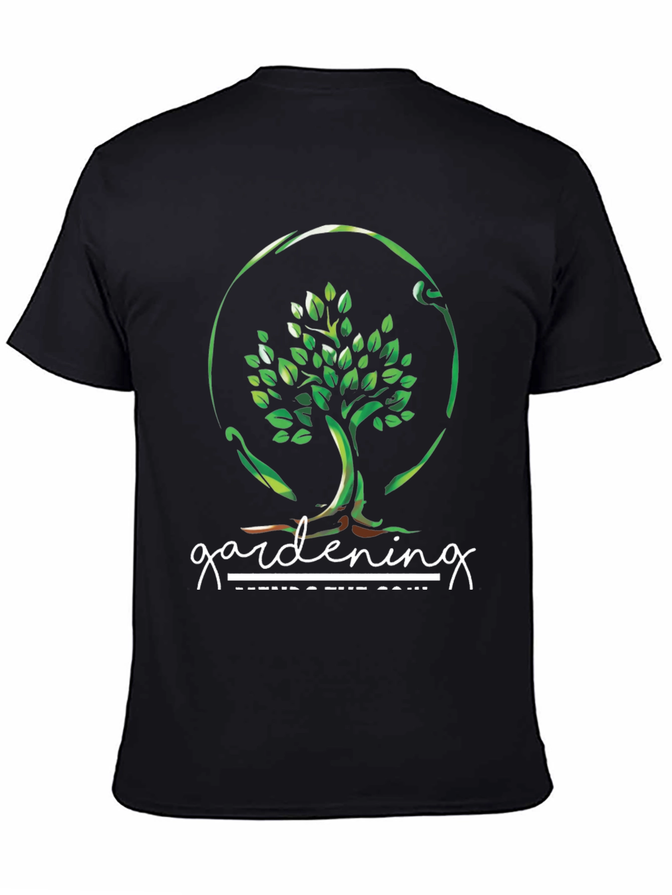 Black Gardening Feeds the Soul T-Shirt view 4