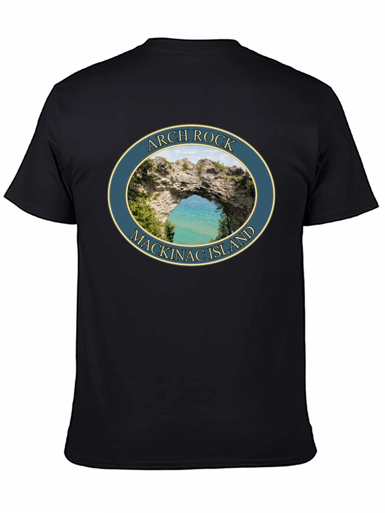 Black Arch Rock Mackinac Island Graphic Tee view 4