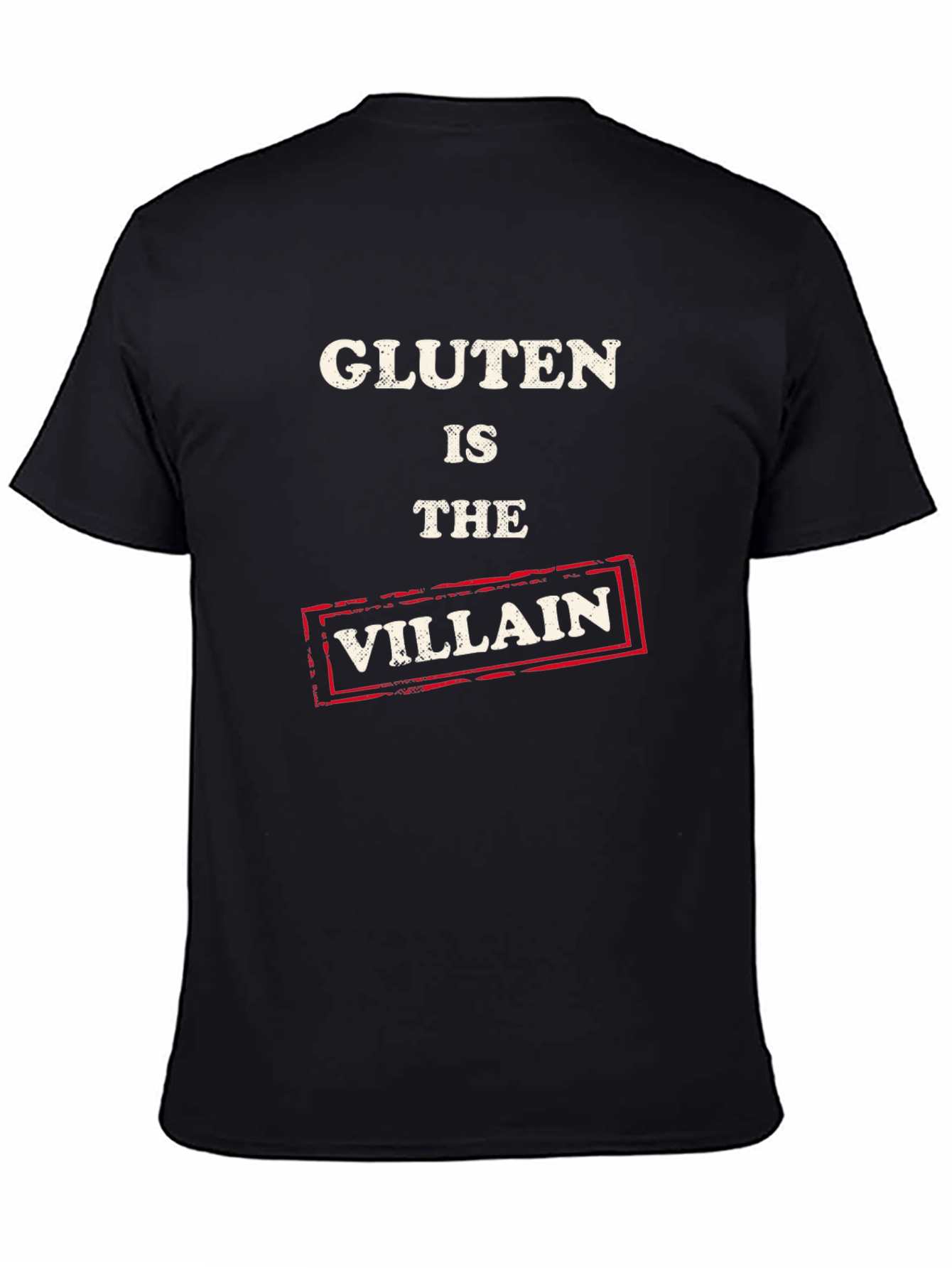 Black Gluten is the Villain Graphic T-Shirt view 4