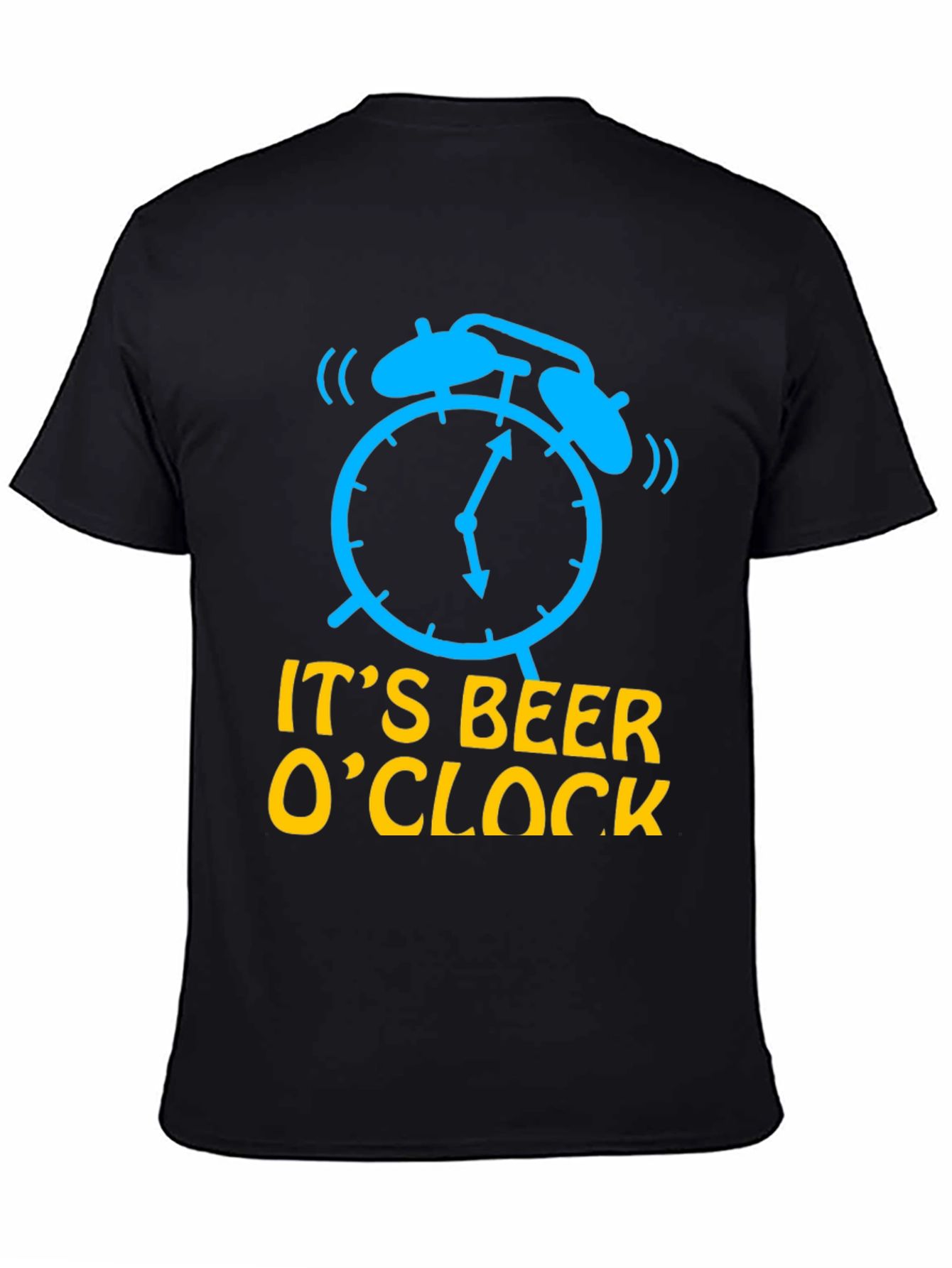Black It's Beer O'Clock Men's Black T-Shirt view 4