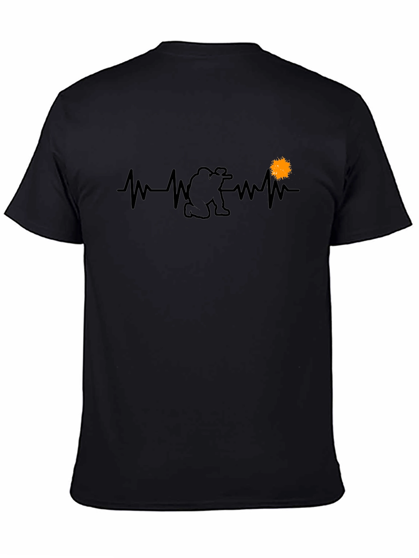 Black Photographer Heartbeat Black T-Shirt view 4