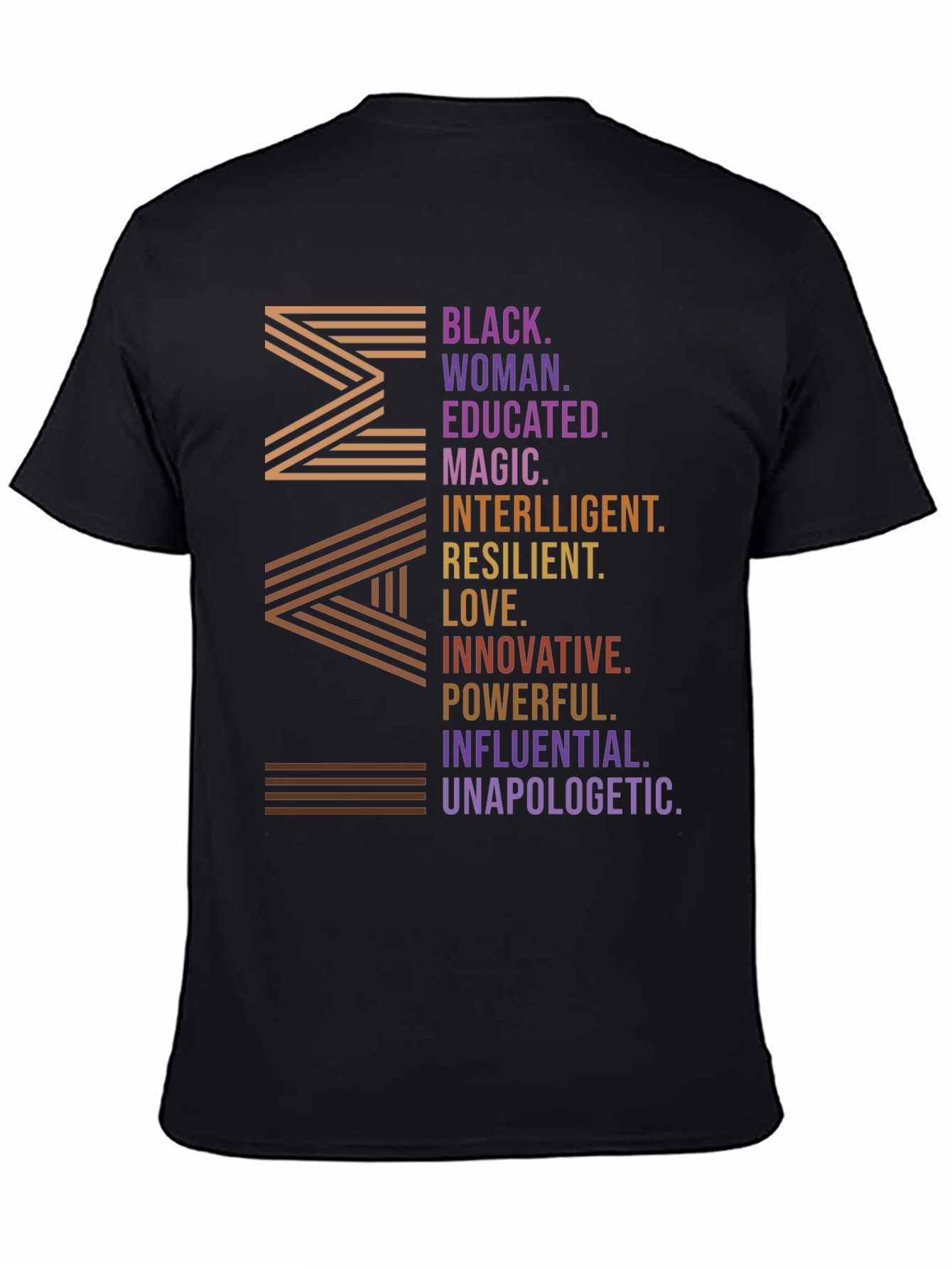 Black Empowered Black Woman Graphic T-Shirt view 4