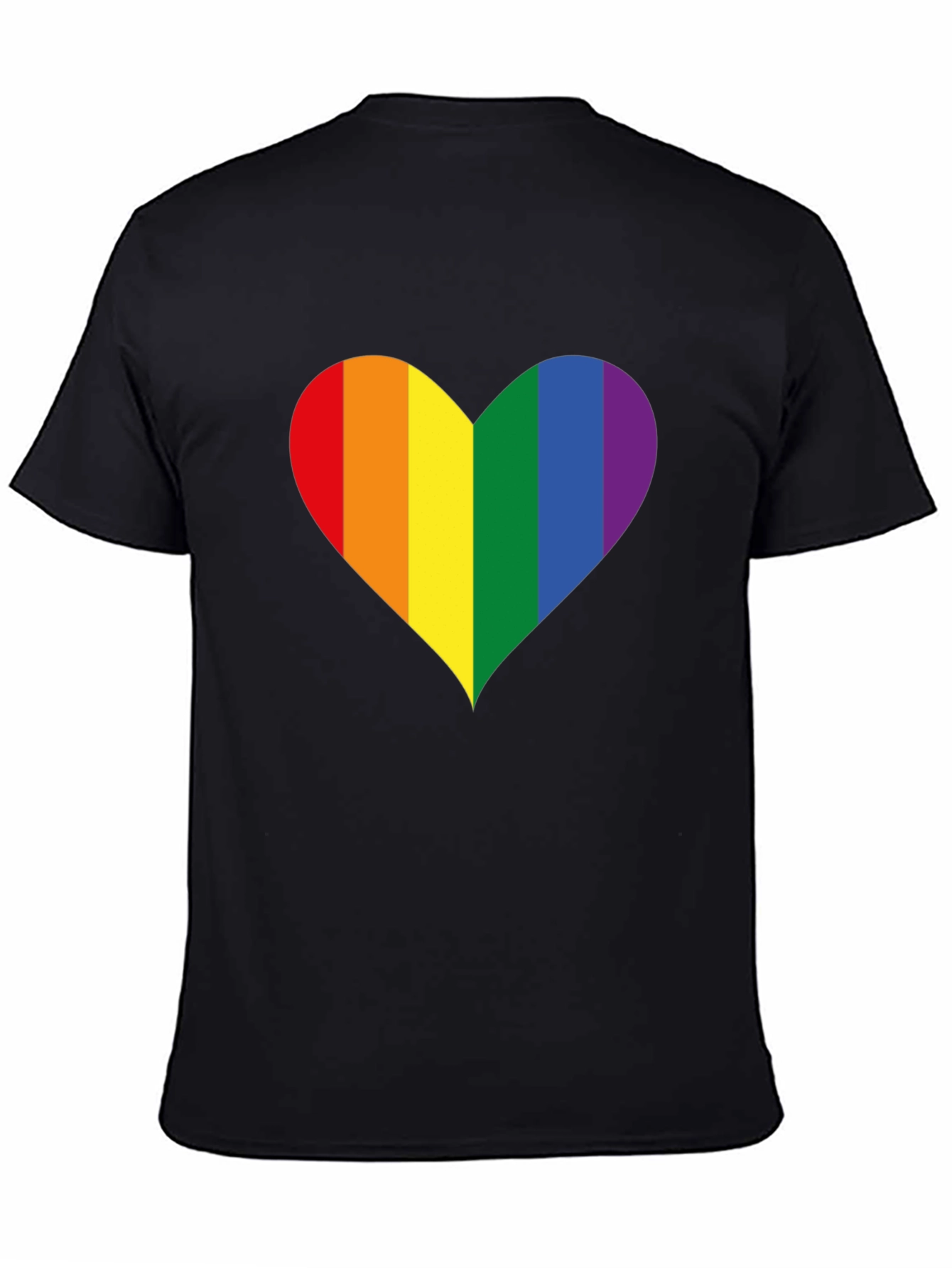 Black Pride Heart Graphic Tee - Black Cotton Blend view 4