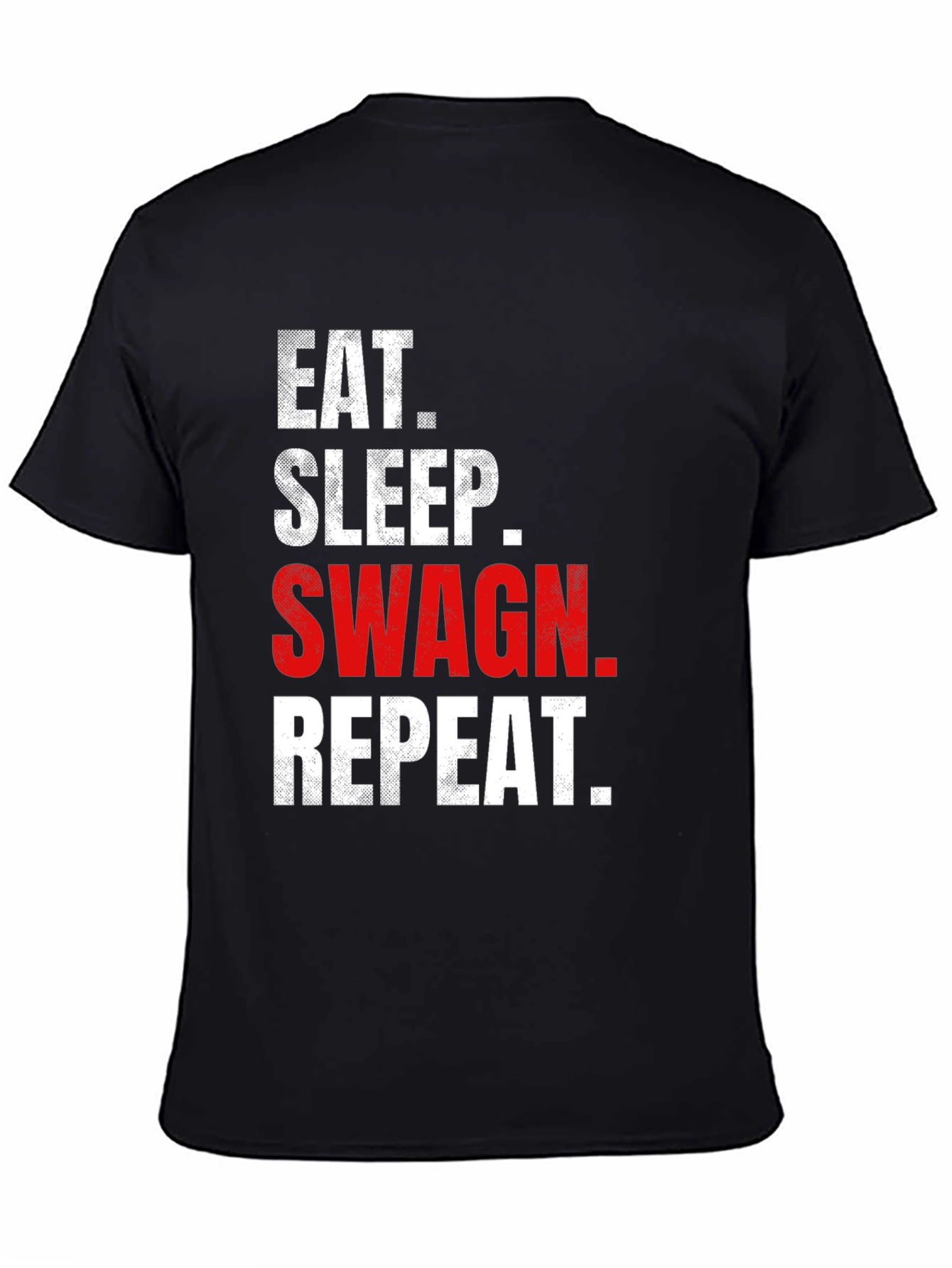 Black Eat Sleep Swag Repeat Black Graphic Tee view 4