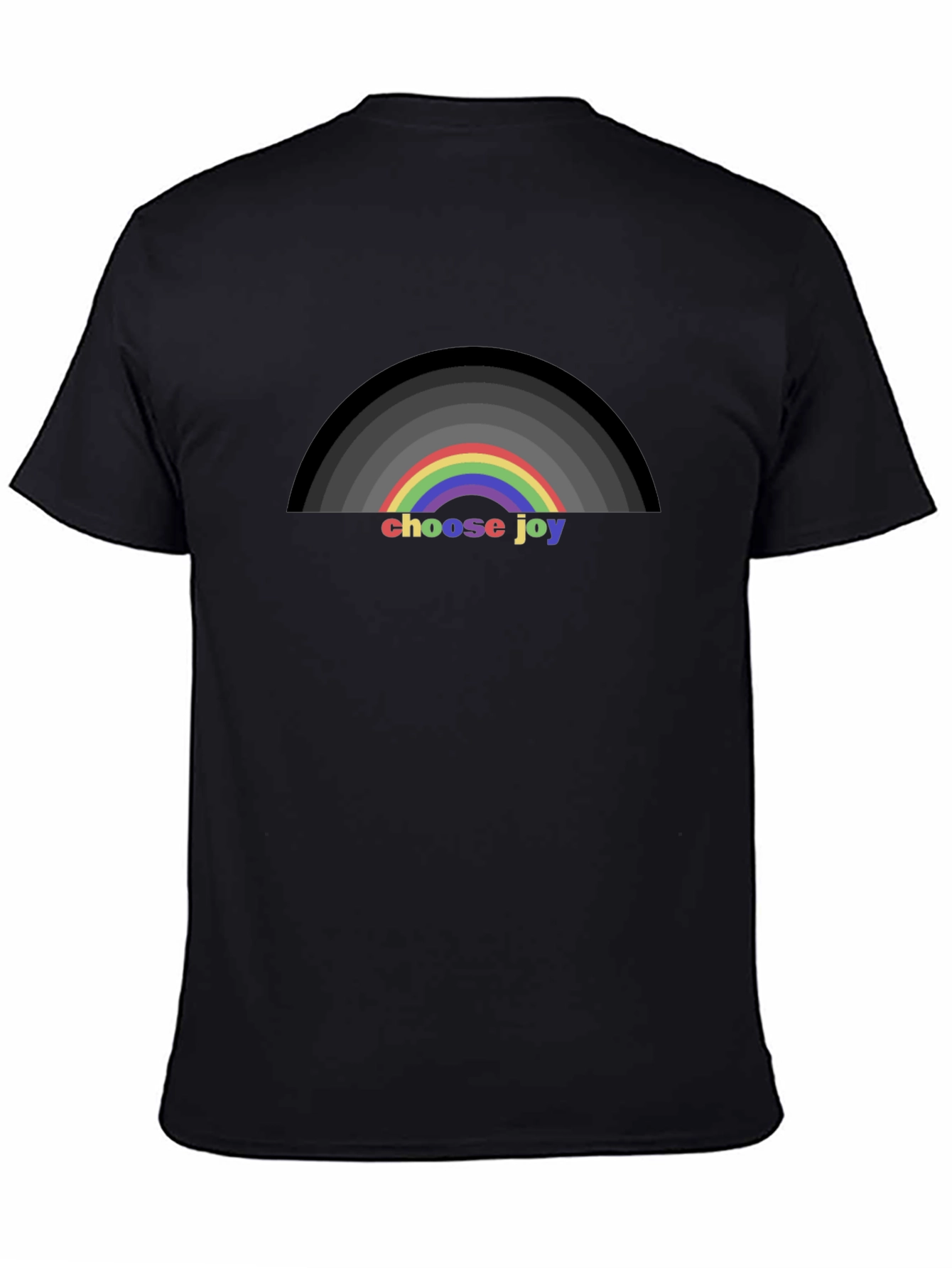 Black Choose Joy Rainbow T-Shirt - Positive Vibes Tee view 4