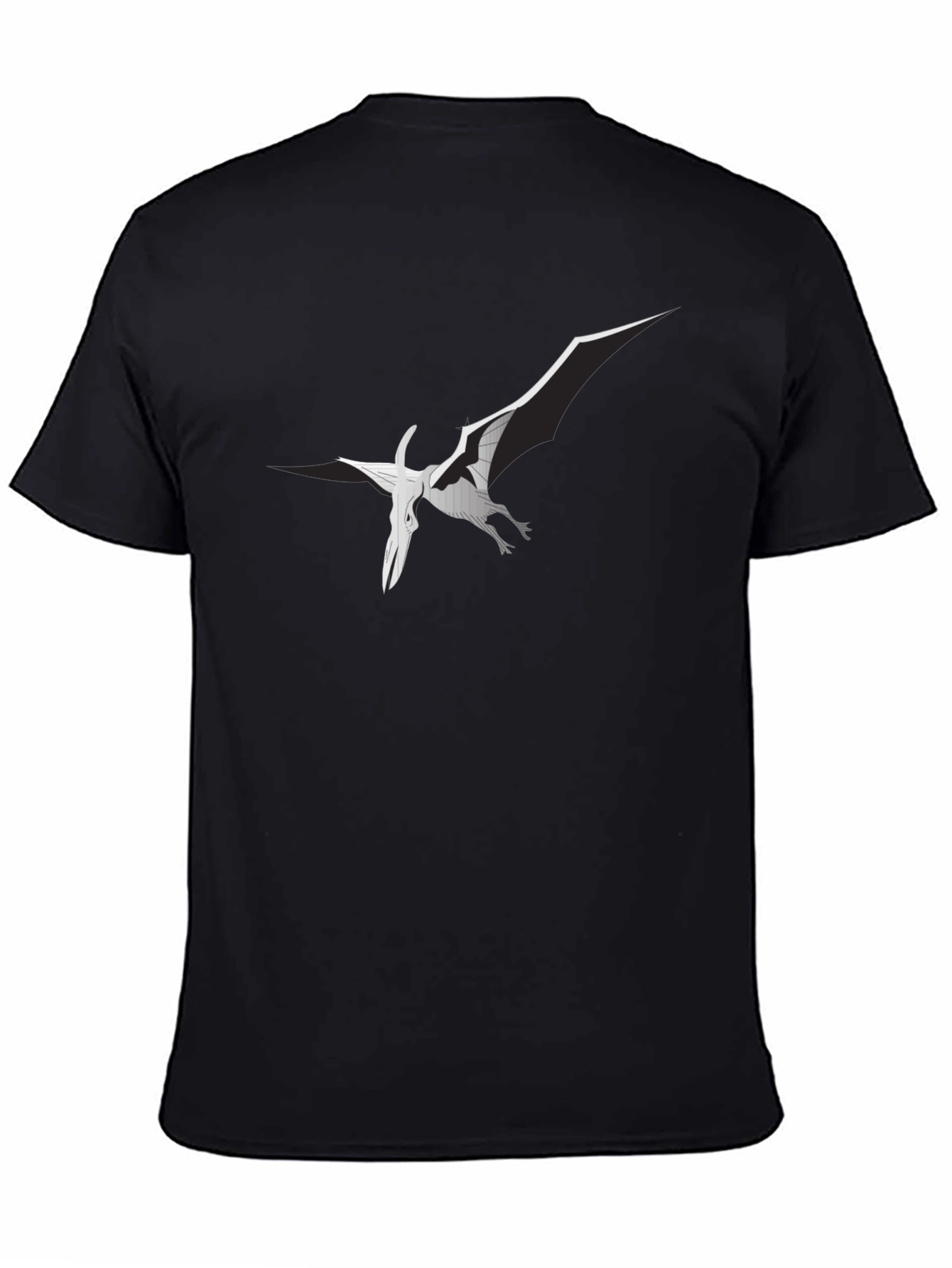 Black Pterodactyl Graphic Tee - Stylish Black T-Shirt view 4
