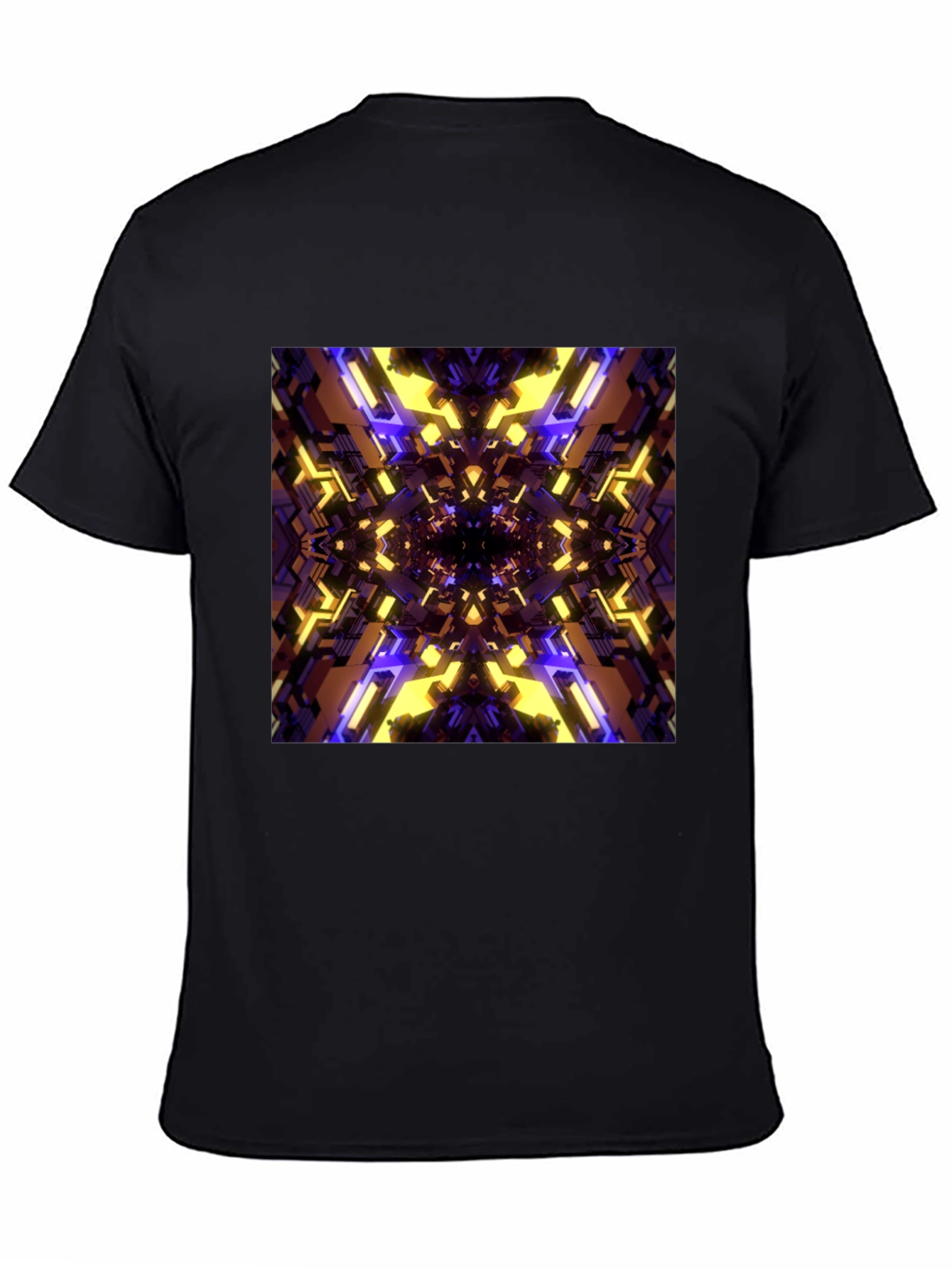 Black Abstract Graphic Print Black T-Shirt view 4