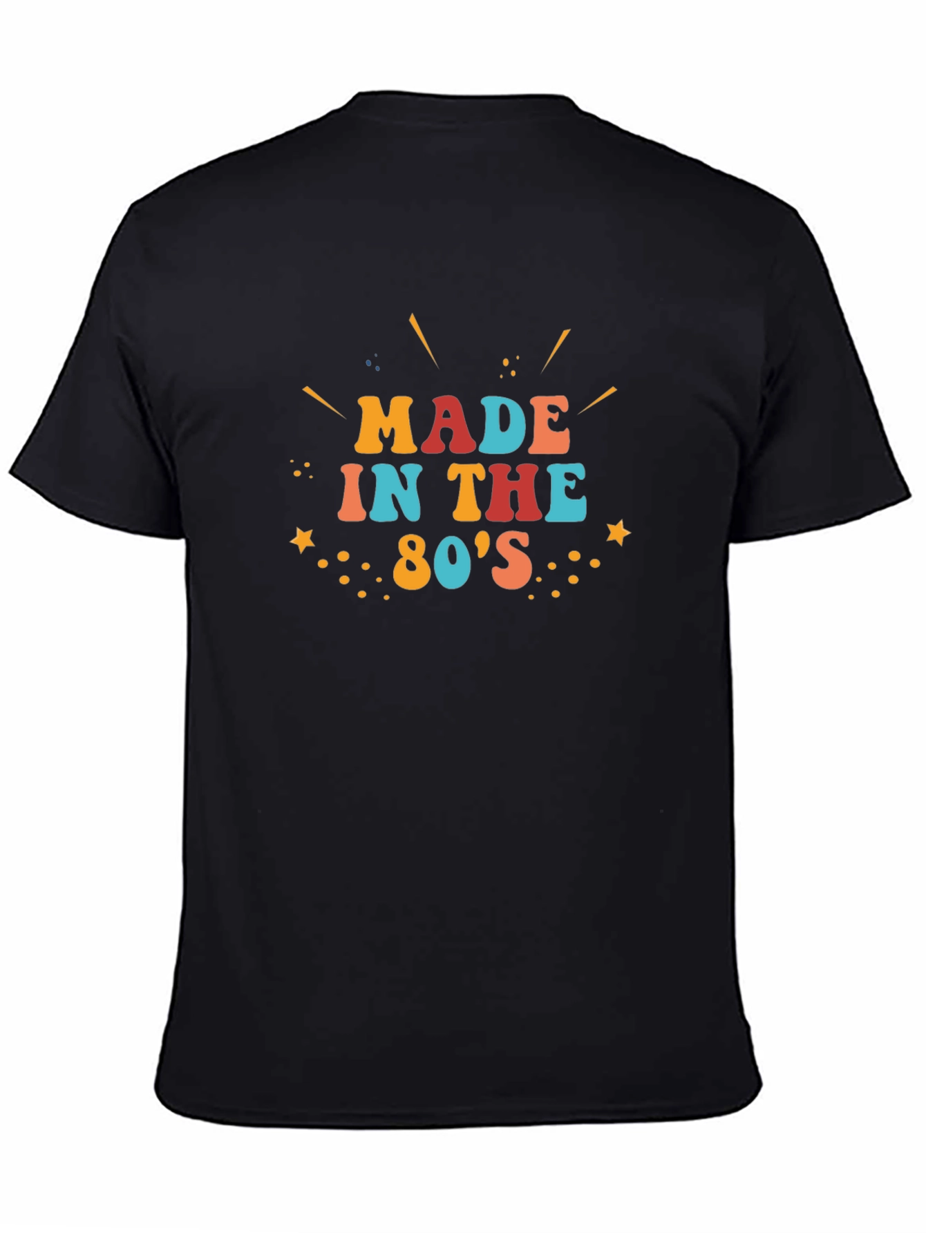 Black Retro "Made in the 80's" Black T-Shirt view 4