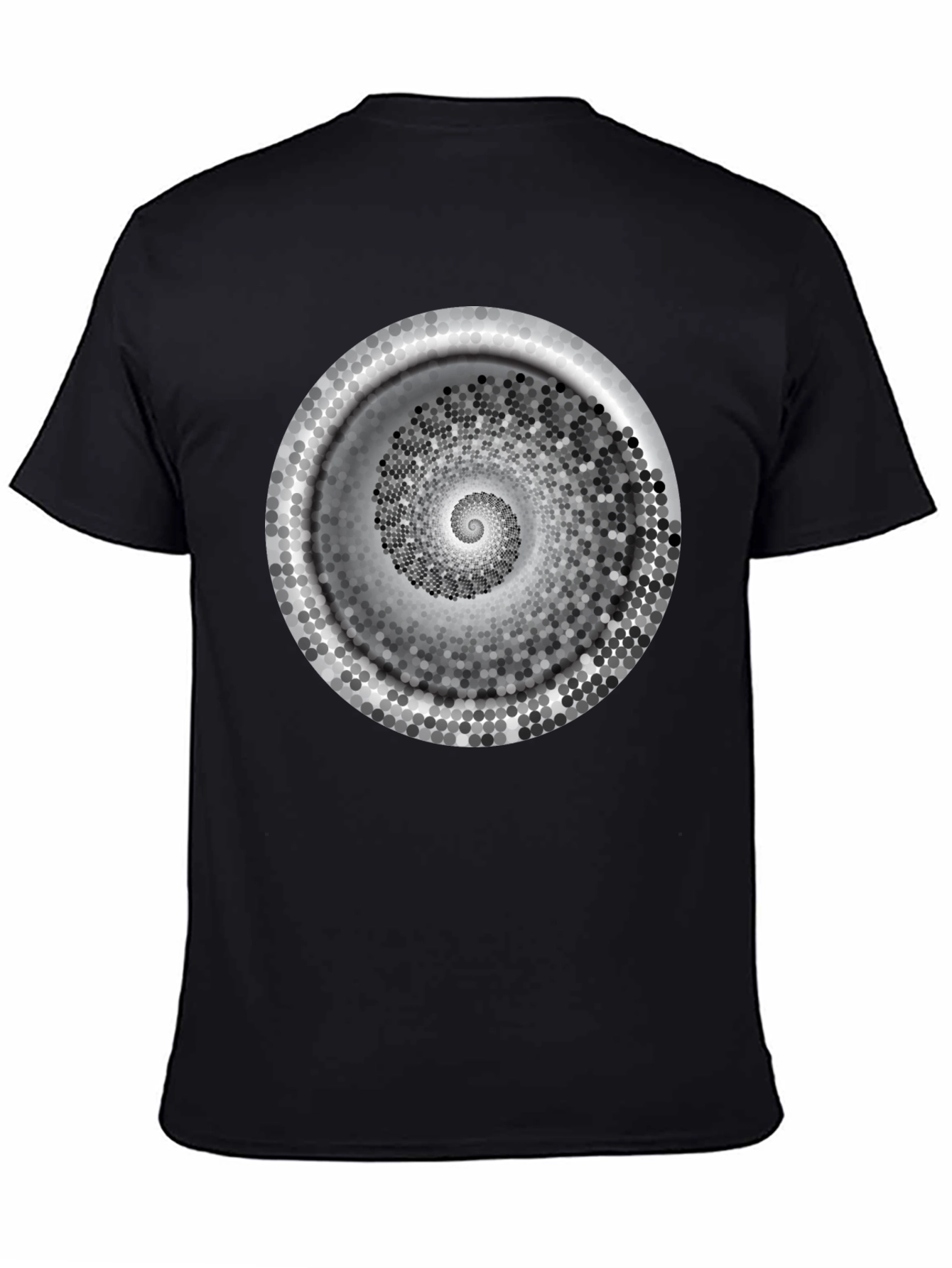 Black Hypnotic Spiral Graphic Tee - Modern Black T-Shirt view 4