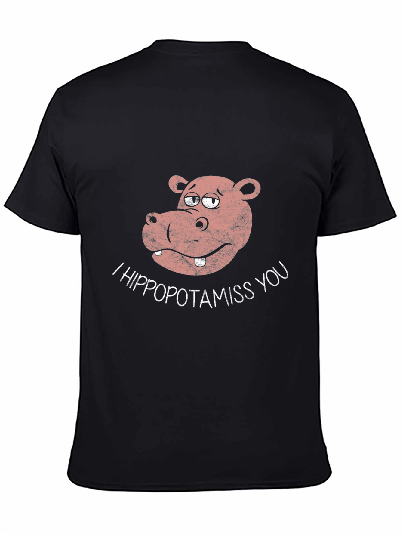 Black I Hippopotamiss You Black T-Shirt view 4