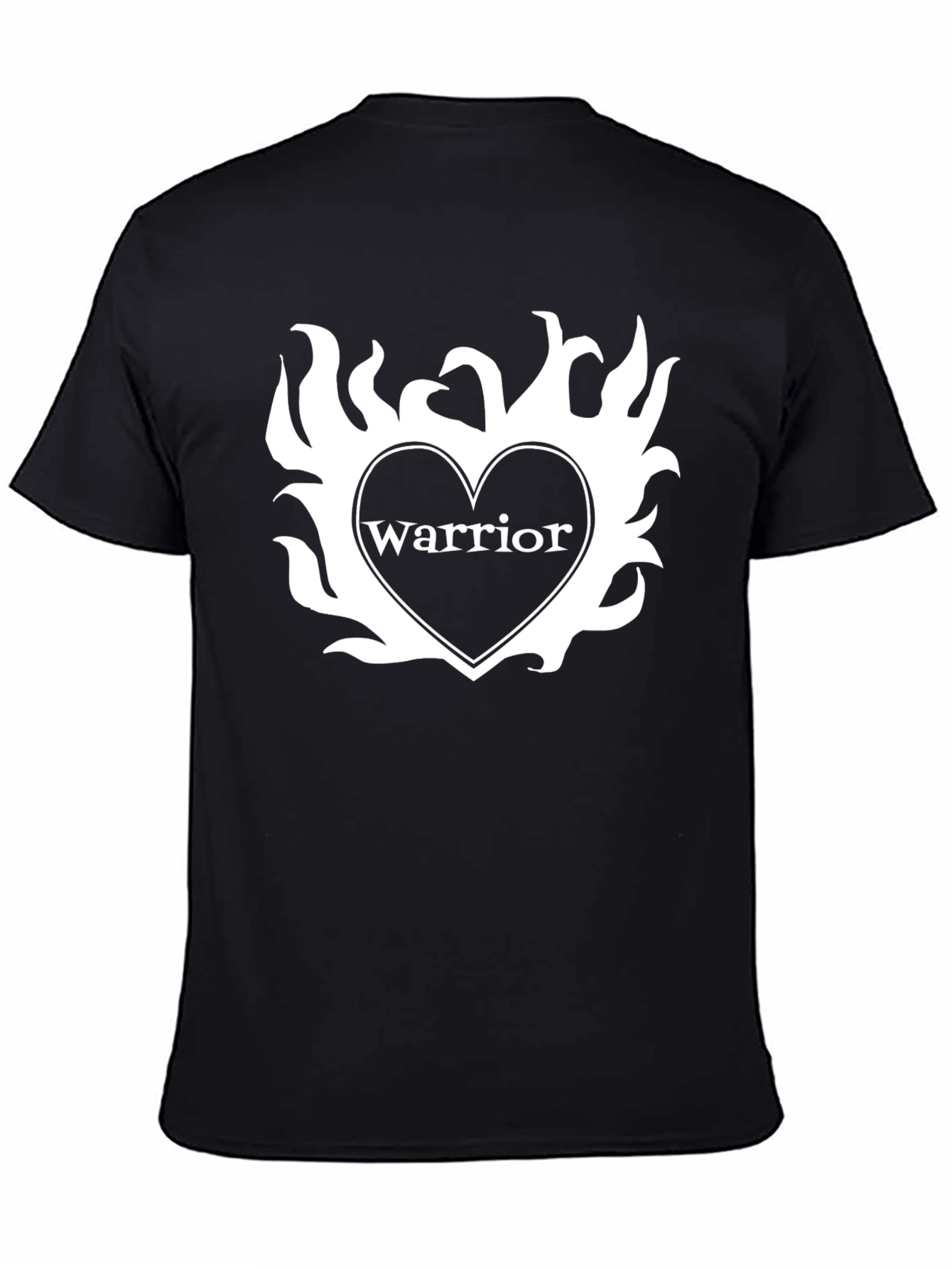 Black Warrior Heart Graphic T-Shirt - Stylish Black Tee view 4