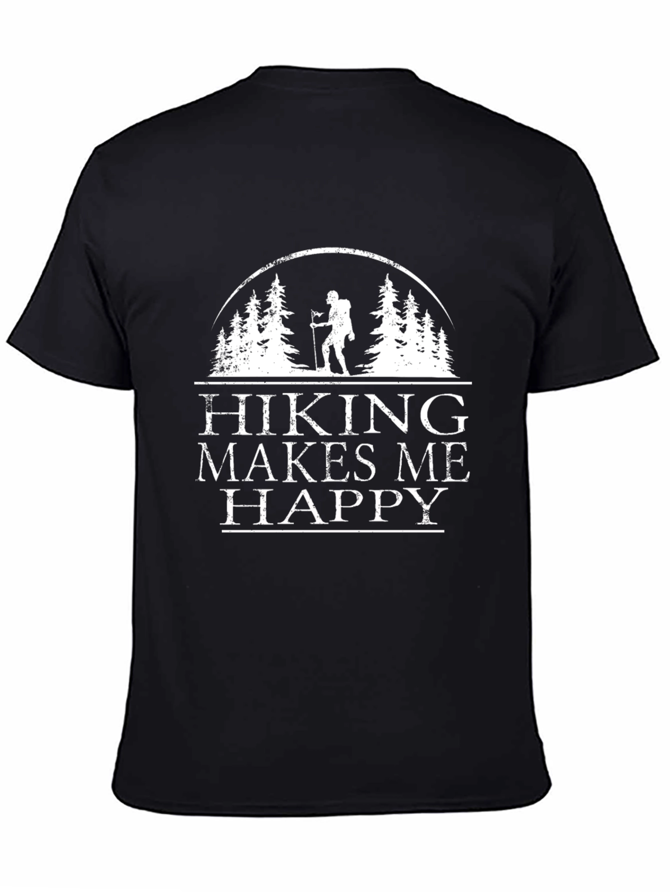 Black Hiking Makes Me Happy T-Shirt view 4