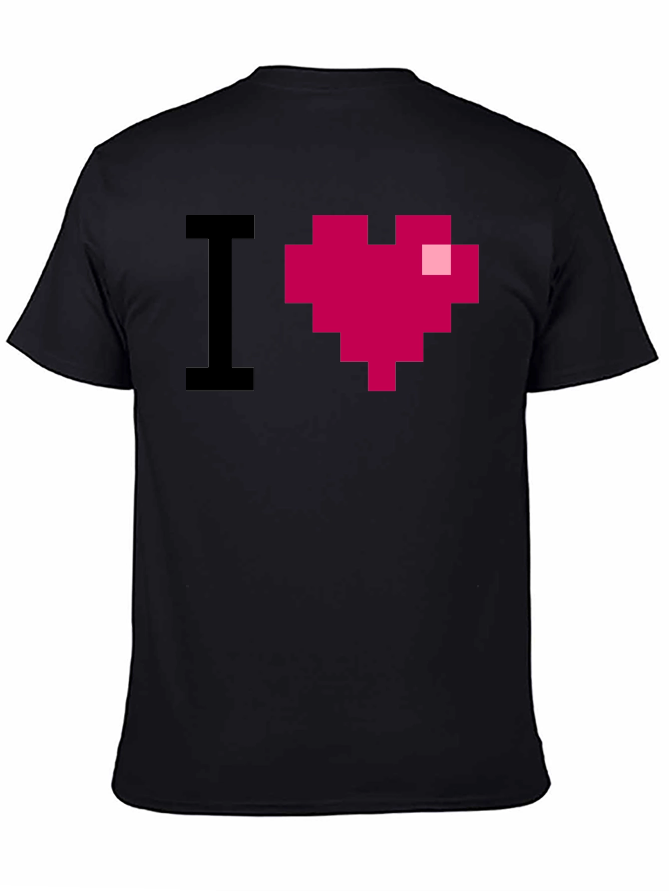 Black I Heart Pixel Art Graphic Tee view 4