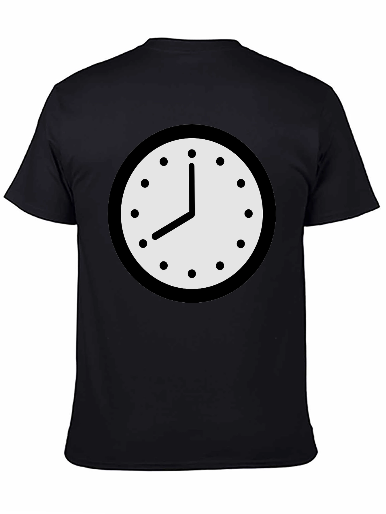 Black Clock Graphic T-Shirt - Classic Timepiece Design view 4
